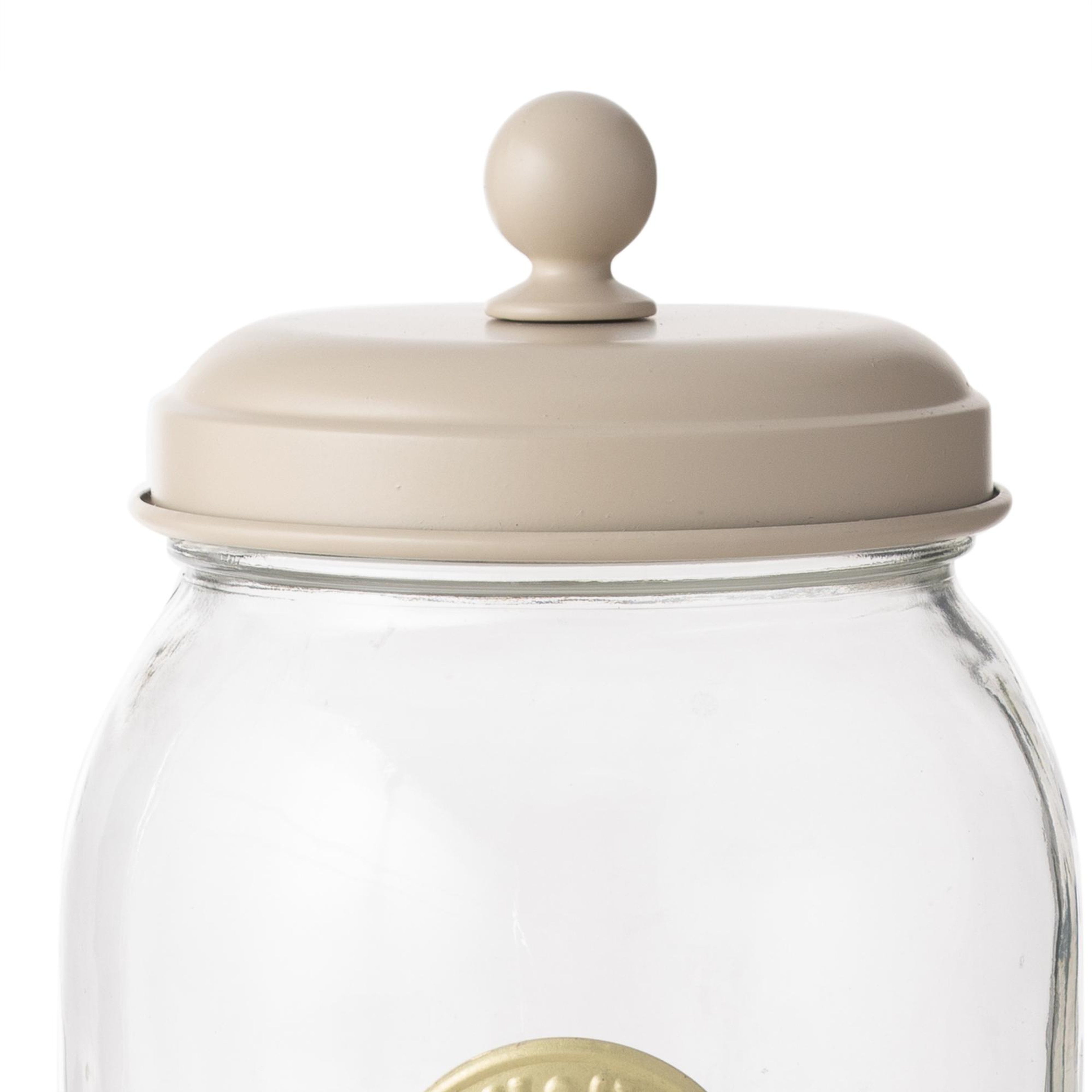 VETRA GALVANIZ DEKORLU KAVANOZ 2LT BEJ