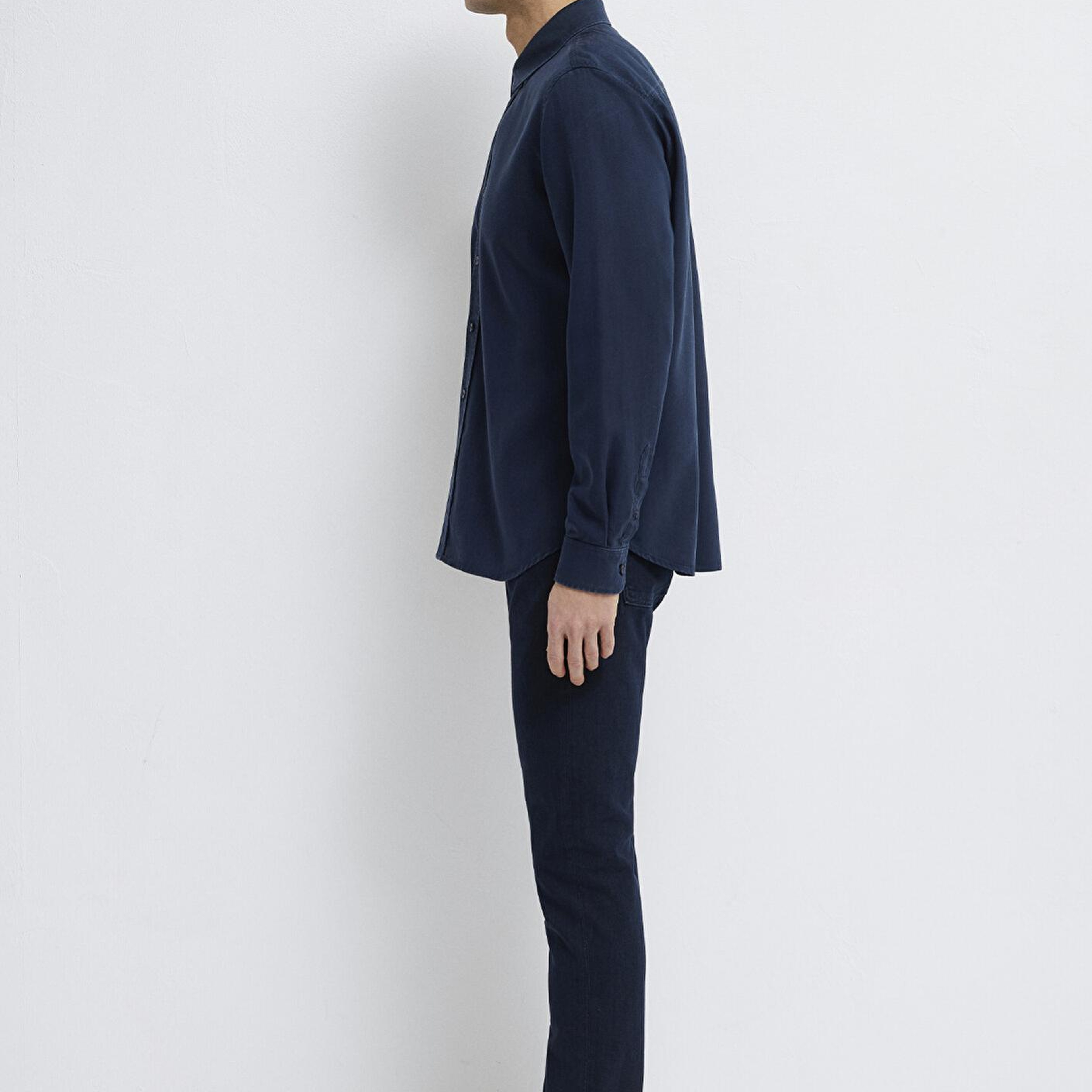 Mavi Lacivert (TENCEL™) Liyosel Gömlek Regular Fit / Normal Kesim 0210818-70494