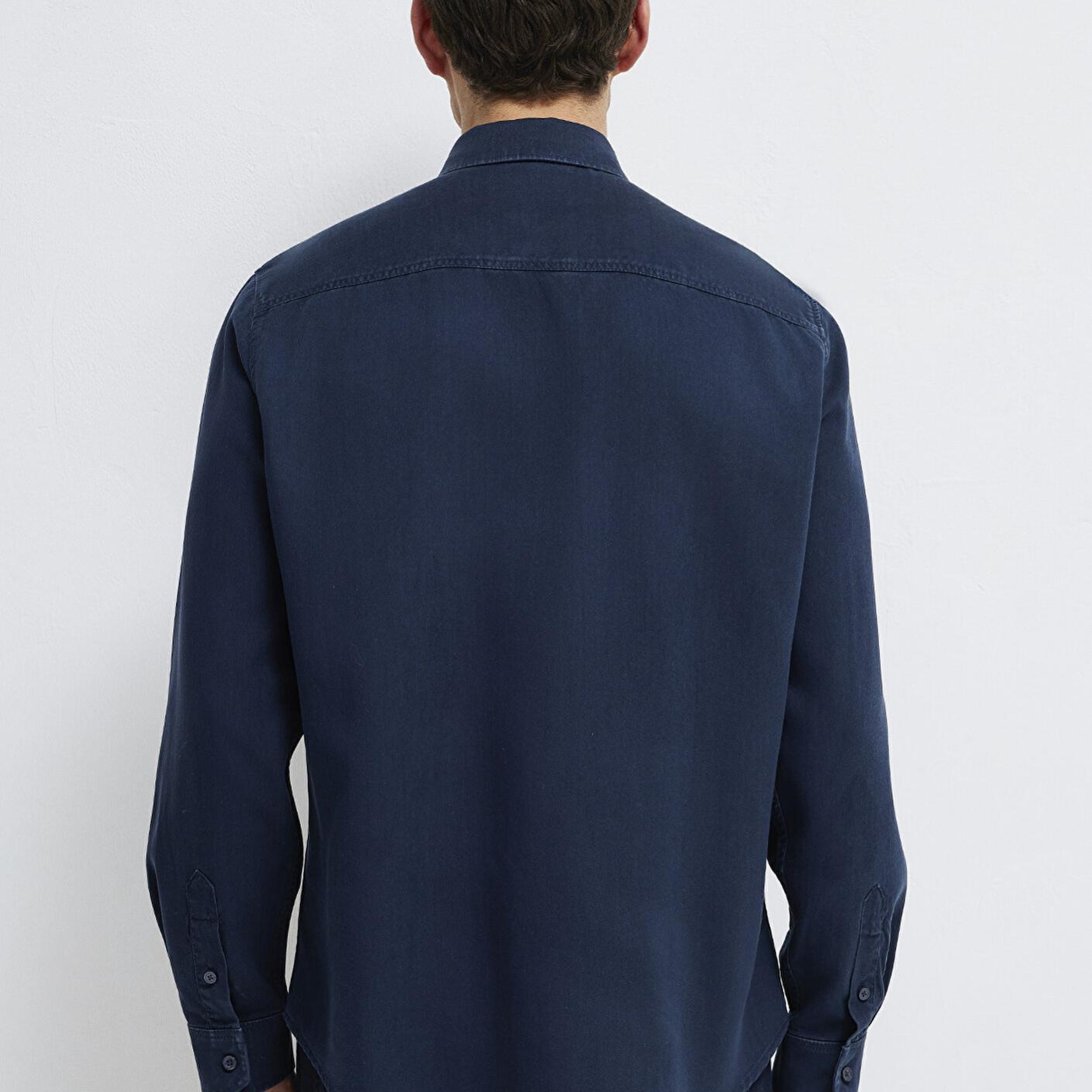 Mavi Lacivert (TENCEL™) Liyosel Gömlek Regular Fit / Normal Kesim 0210818-70494