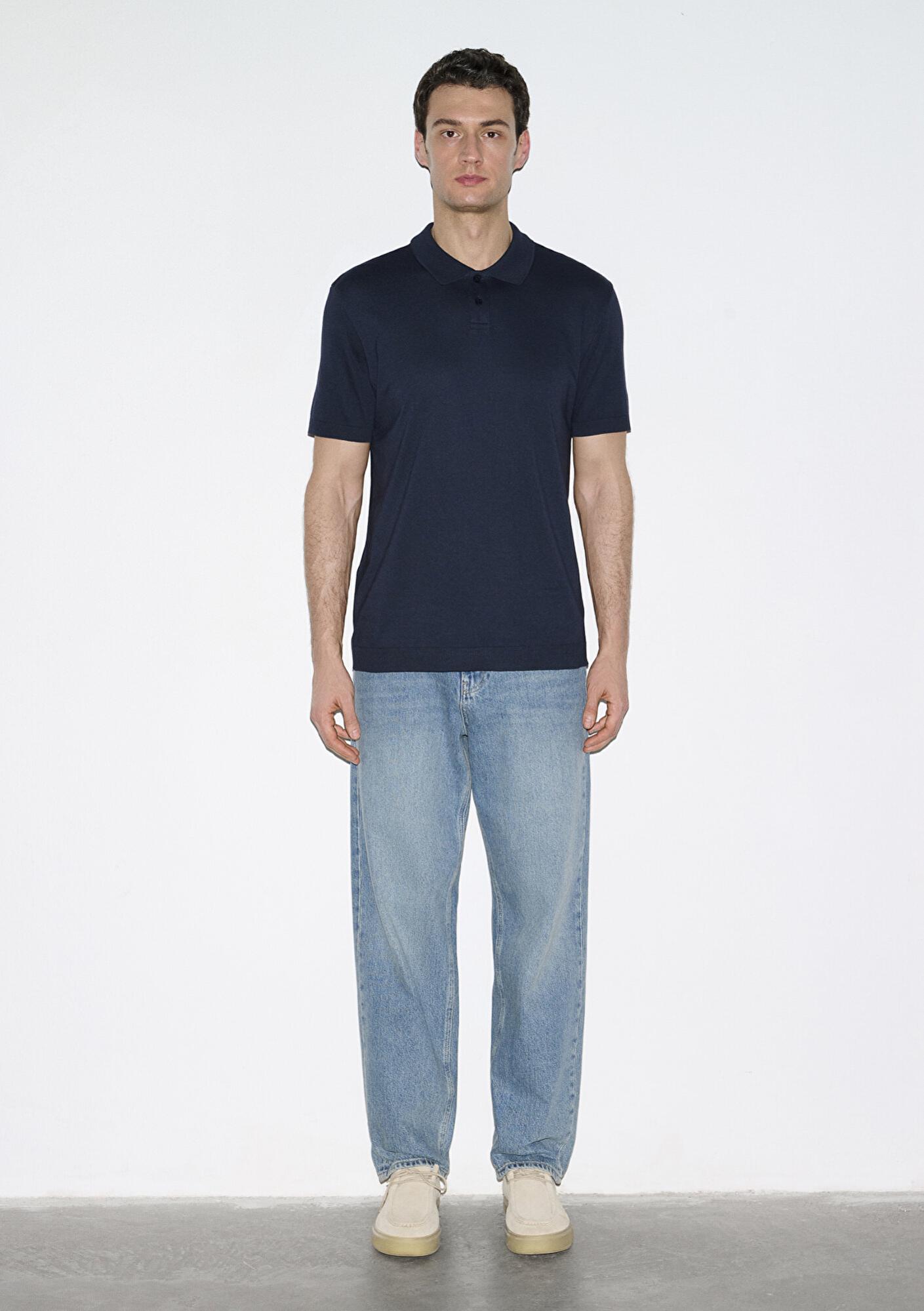 Mavi Lacivert (TENCEL™) Modal Karışımlı Polo Tişört Regular Fit / Normal Kesim 0613163-83699