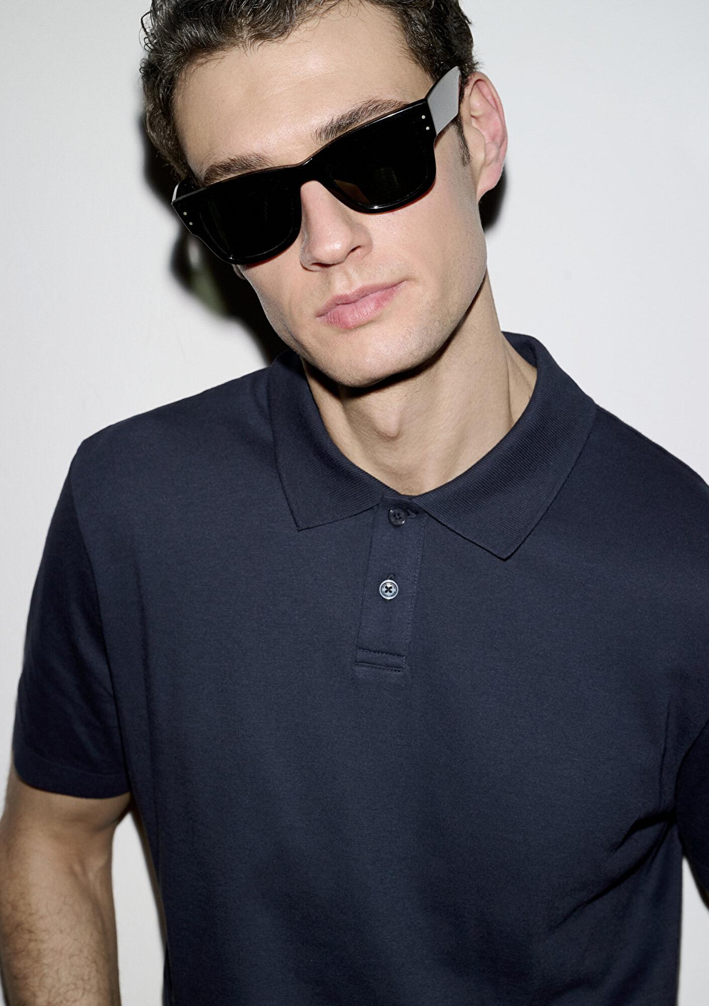 Mavi Lacivert (TENCEL™) Modal Karışımlı Polo Tişört Regular Fit / Normal Kesim 0613163-83699