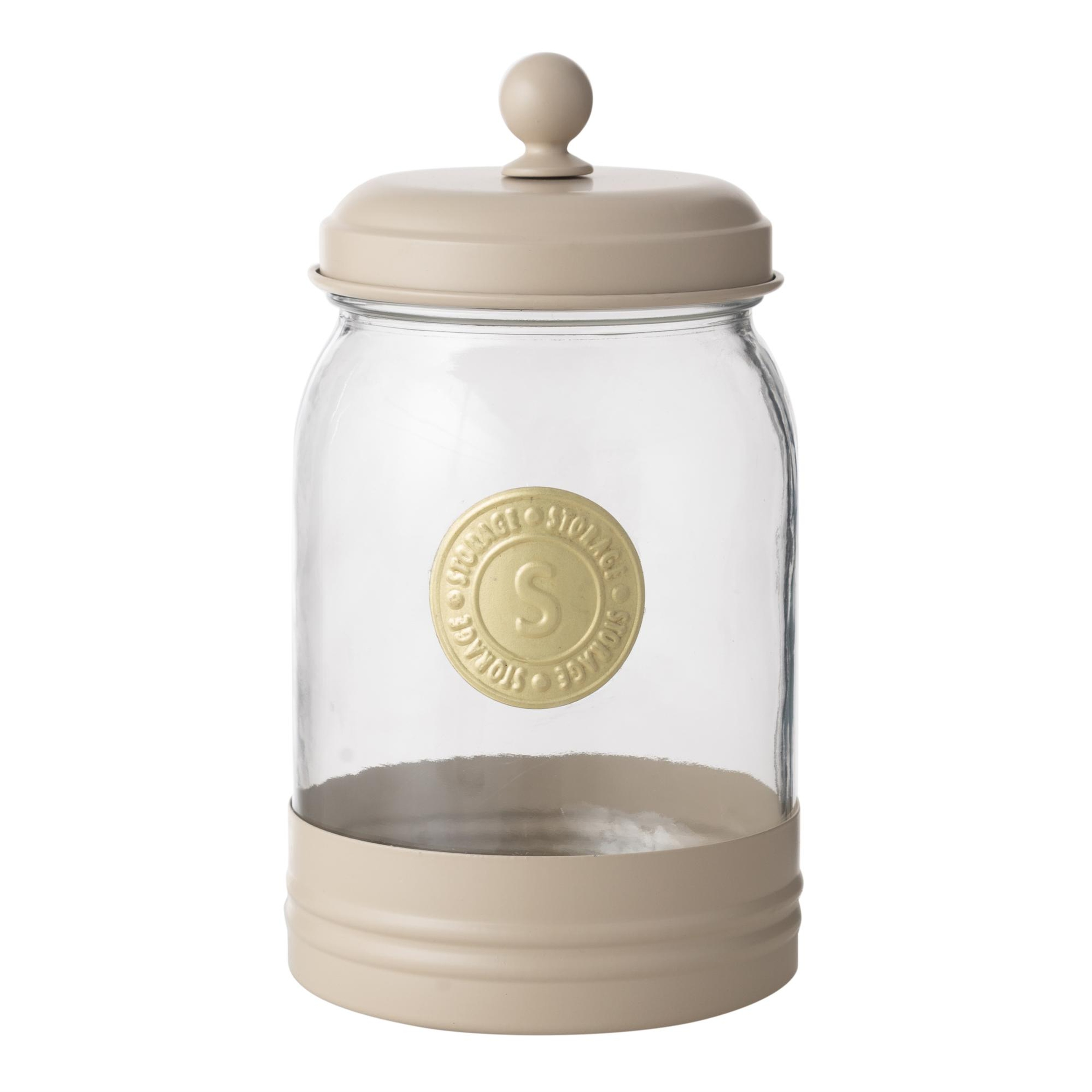 VETRA GALVANIZ DEKORLU KAVANOZ 1,5LT BEJ