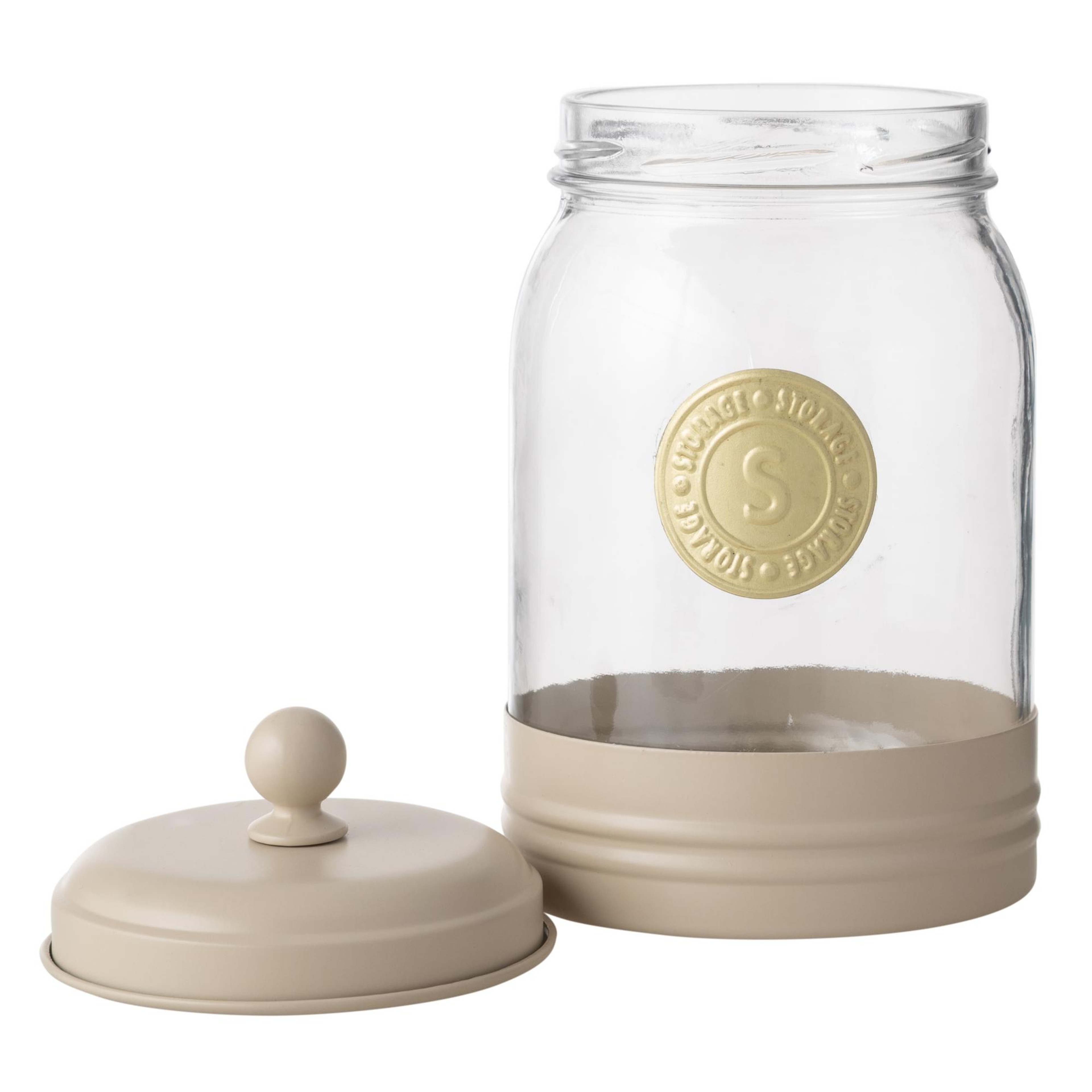 VETRA GALVANIZ DEKORLU KAVANOZ 1,5LT BEJ