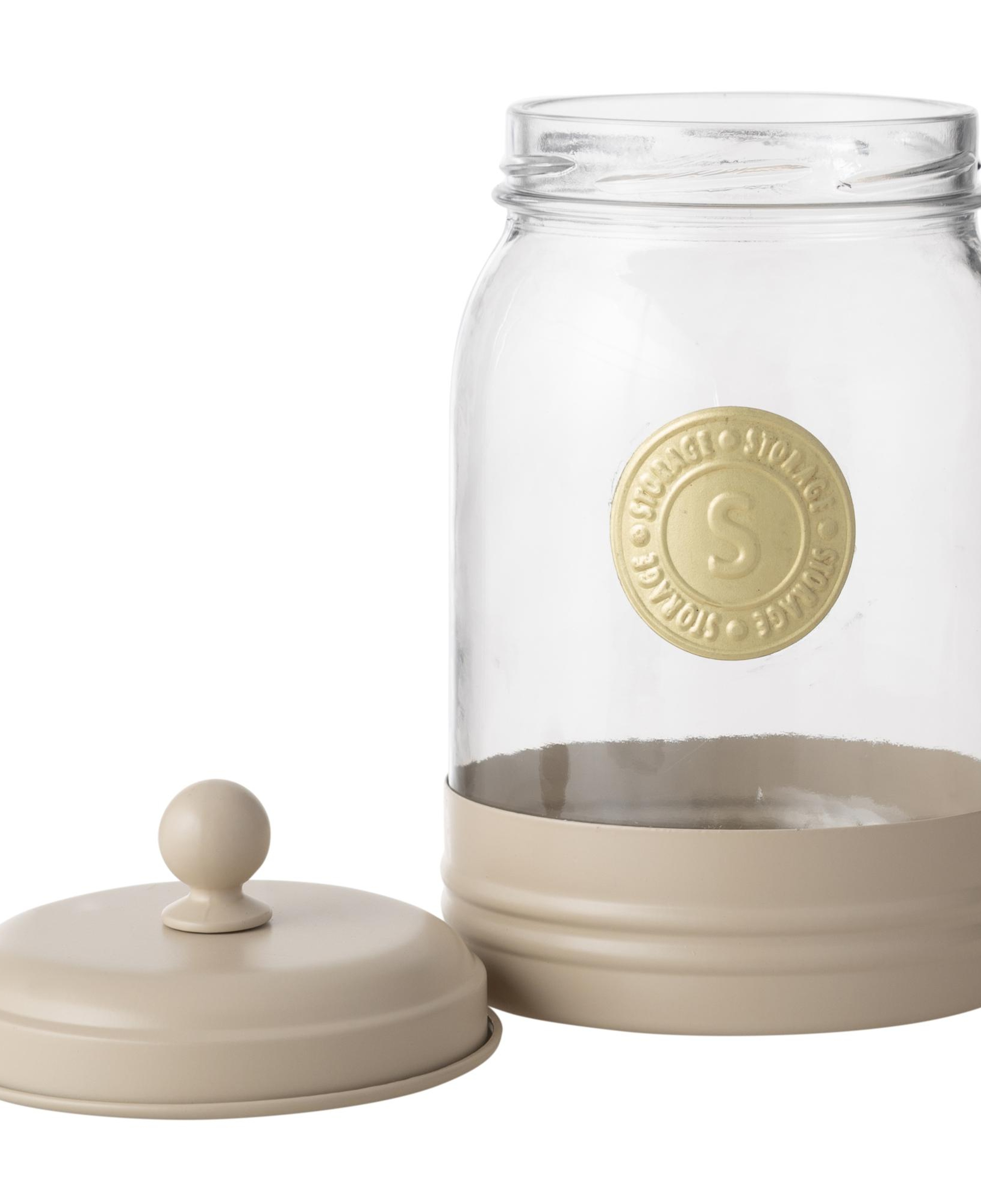 VETRA GALVANIZ DEKORLU KAVANOZ 1,5LT BEJ