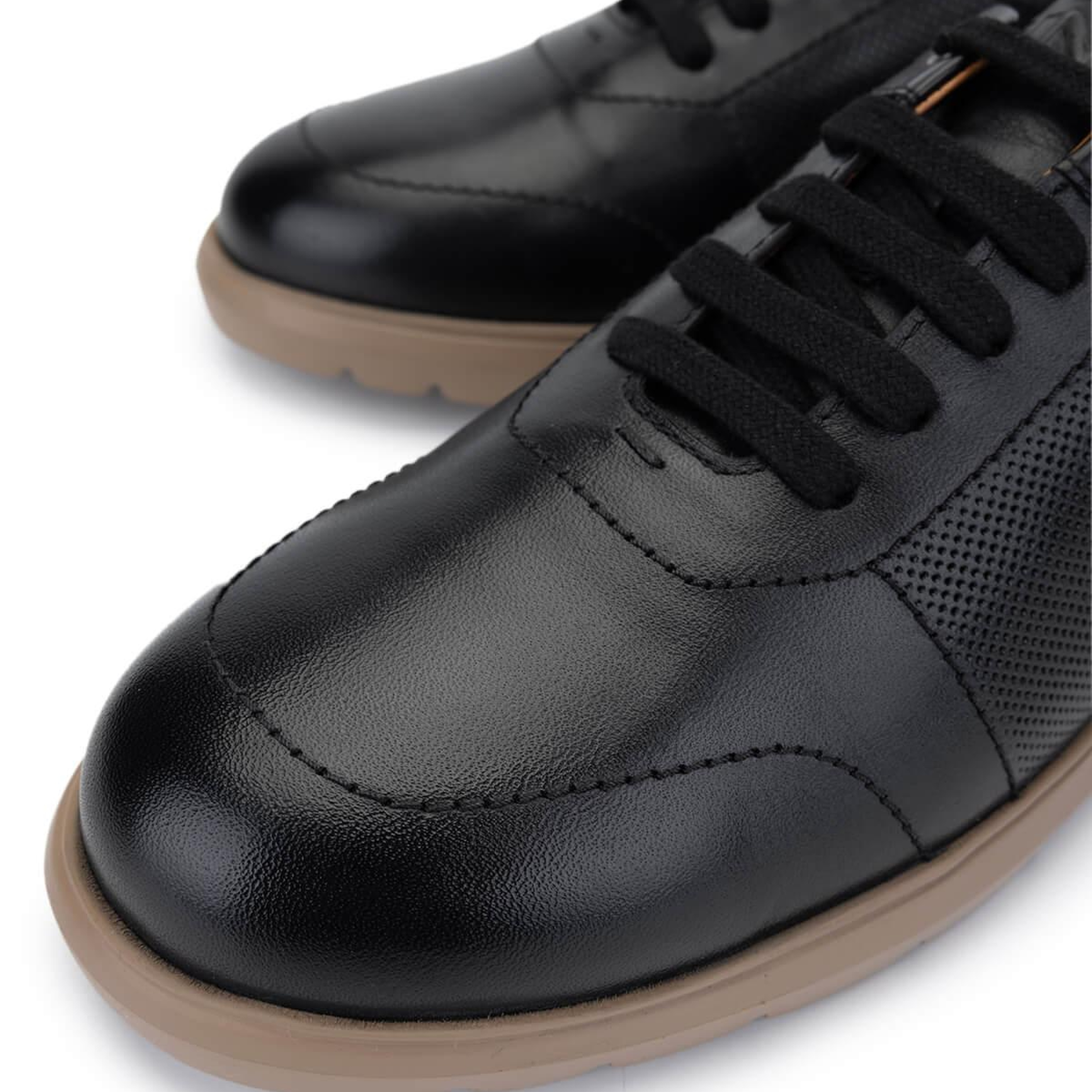 Tamer Tanca Erkek Hakiki Deri Siyah Sneakers & Spor Ayakkabı