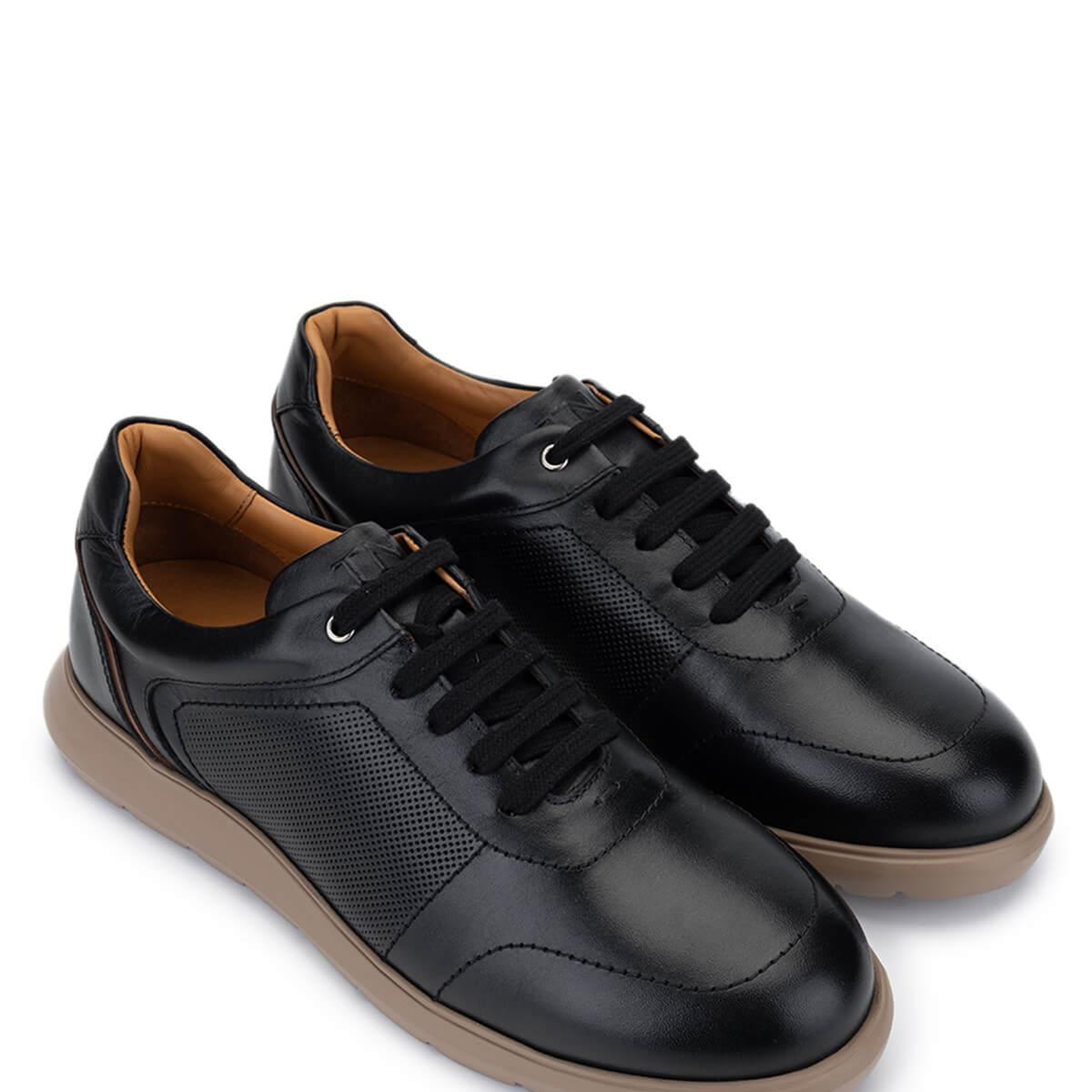 Tamer Tanca Erkek Hakiki Deri Siyah Sneakers & Spor Ayakkabı