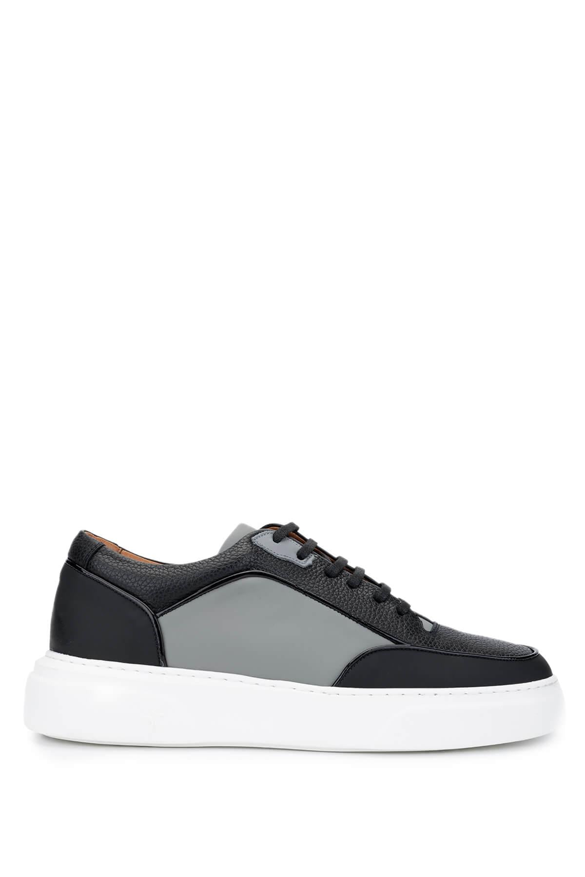 Tamer Tanca Erkek Hakiki Deri Siyah Sneakers & Spor Ayakkabı
