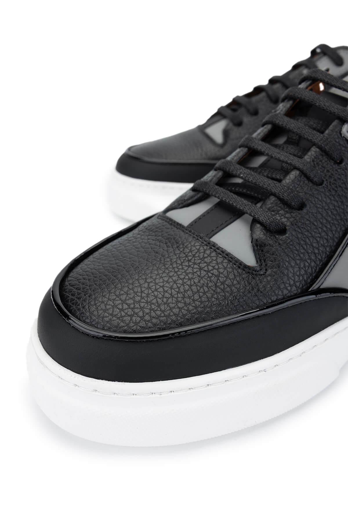 Tamer Tanca Erkek Hakiki Deri Siyah Sneakers & Spor Ayakkabı