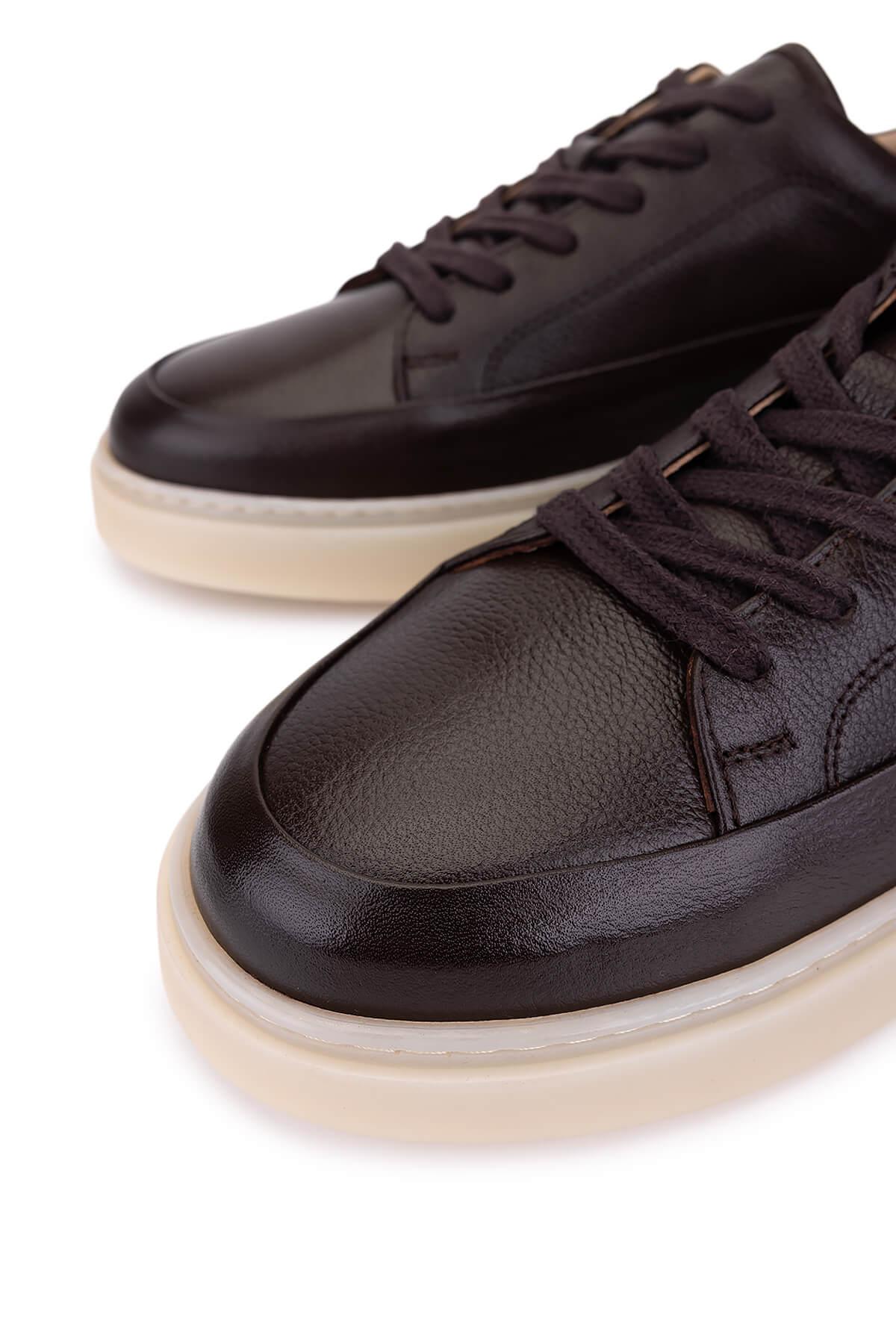 Tamer Tanca Erkek Hakiki Deri Kahverengi Casual Ayakkabı