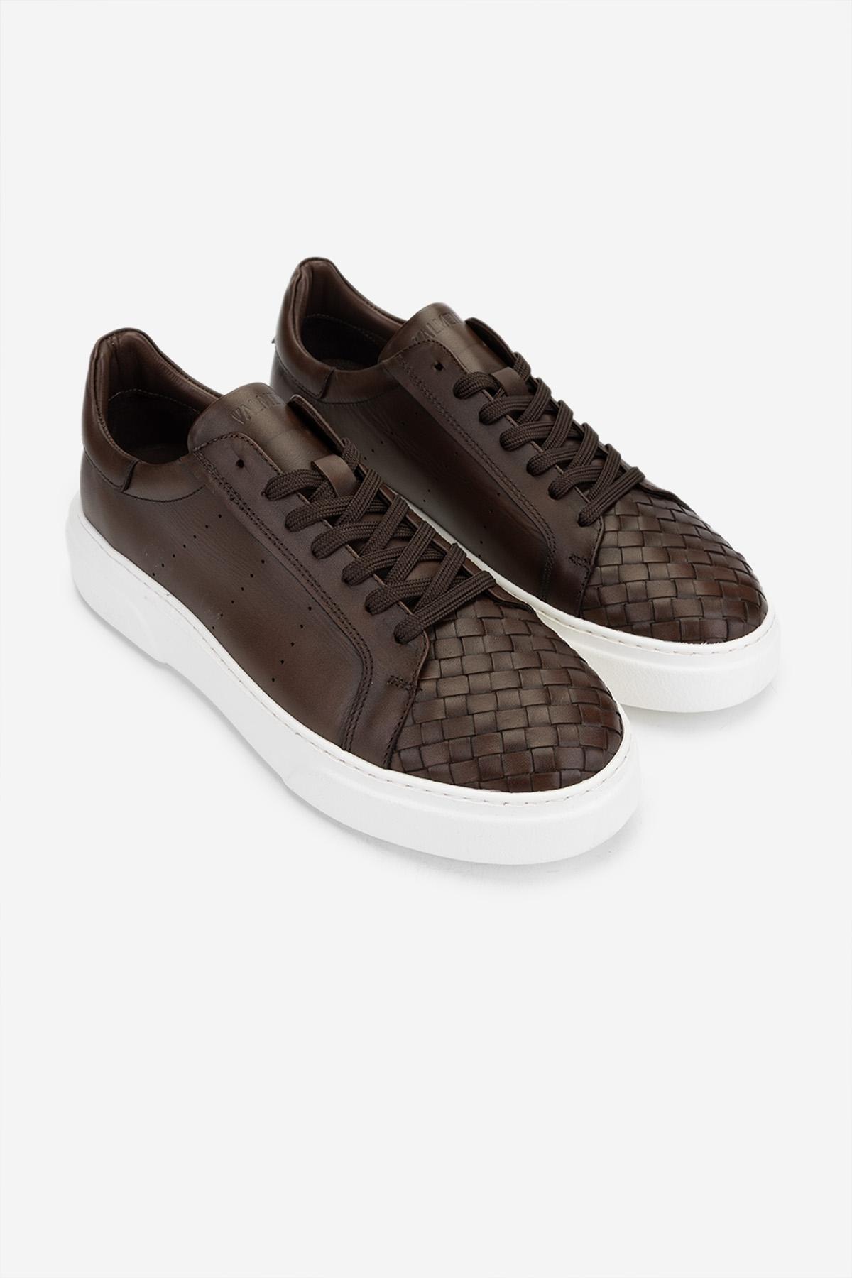 Valmenti Erkek Hakiki Deri Kahverengi Sneakers & Spor Ayakkabı