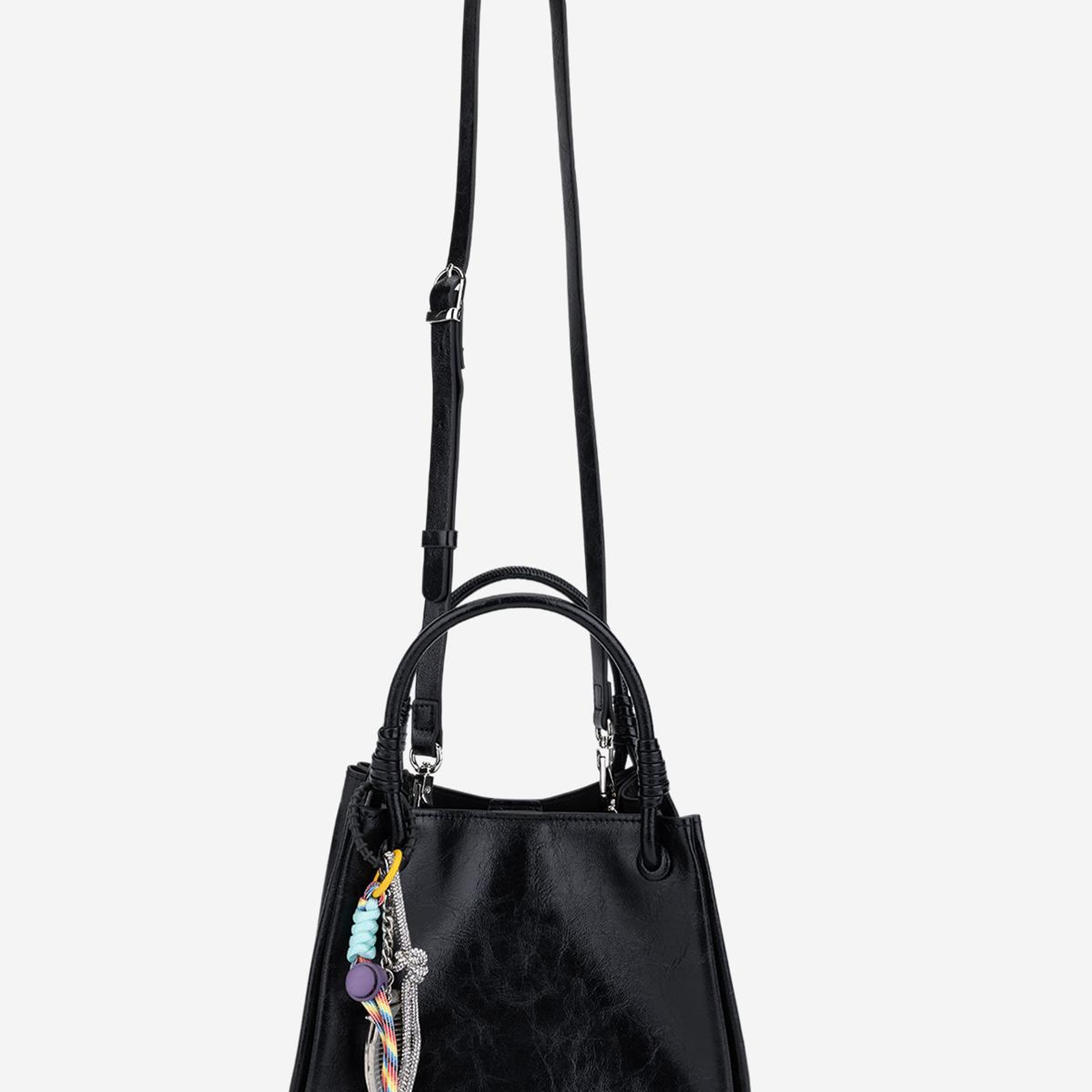 Valmenti Kadın Suni Deri Siyah Omuz Çanta