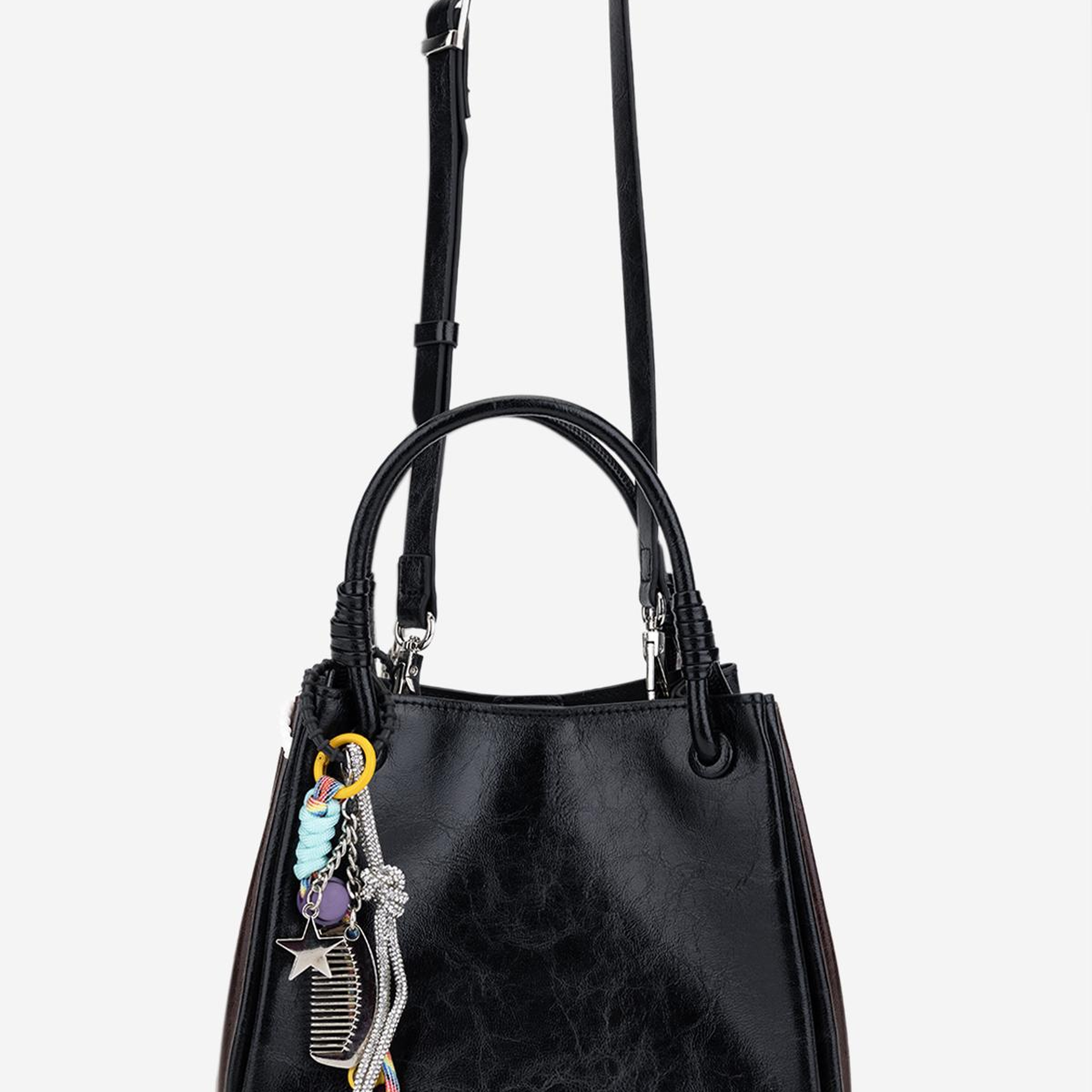 Valmenti Kadın Suni Deri Siyah Omuz Çanta