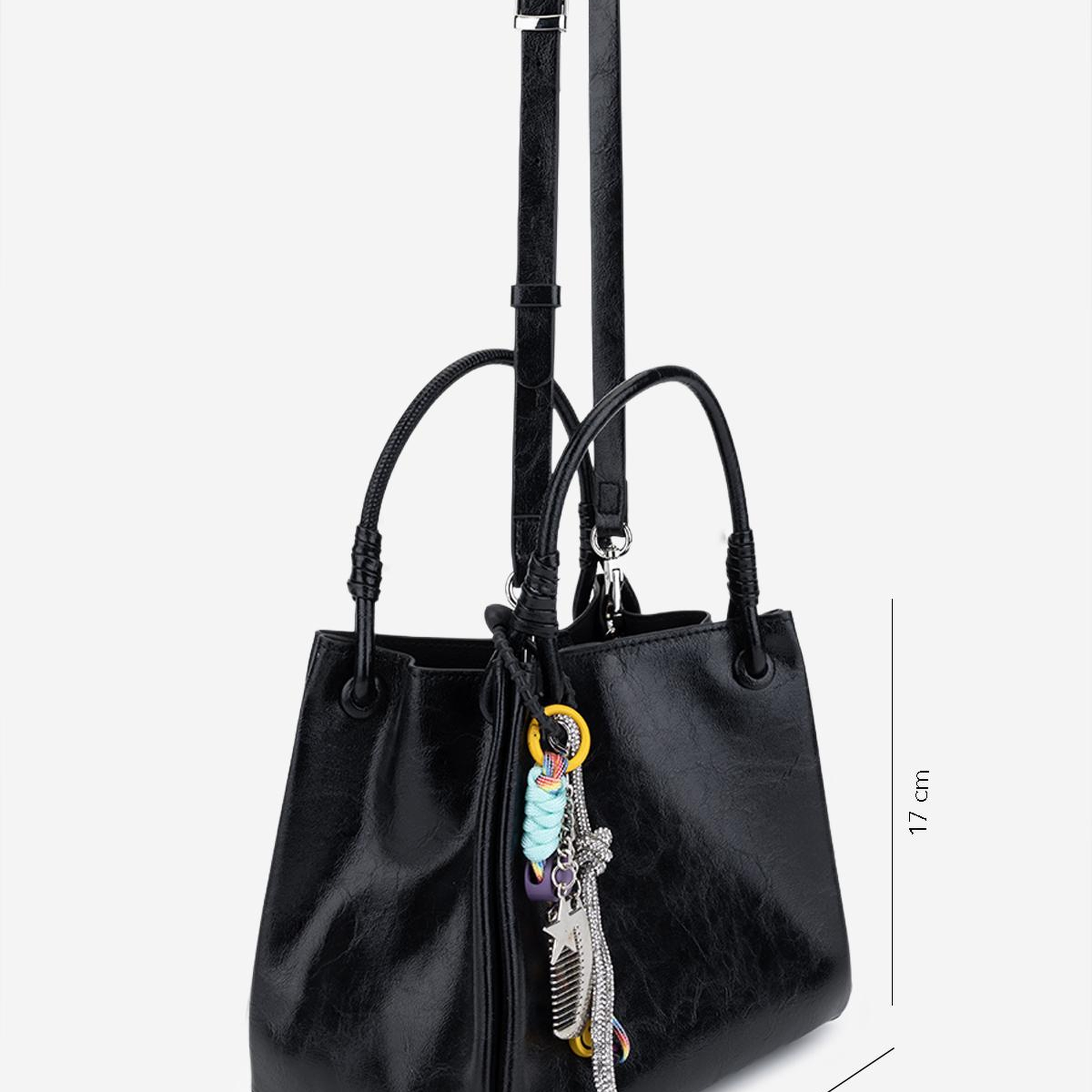 Valmenti Kadın Suni Deri Siyah Omuz Çanta