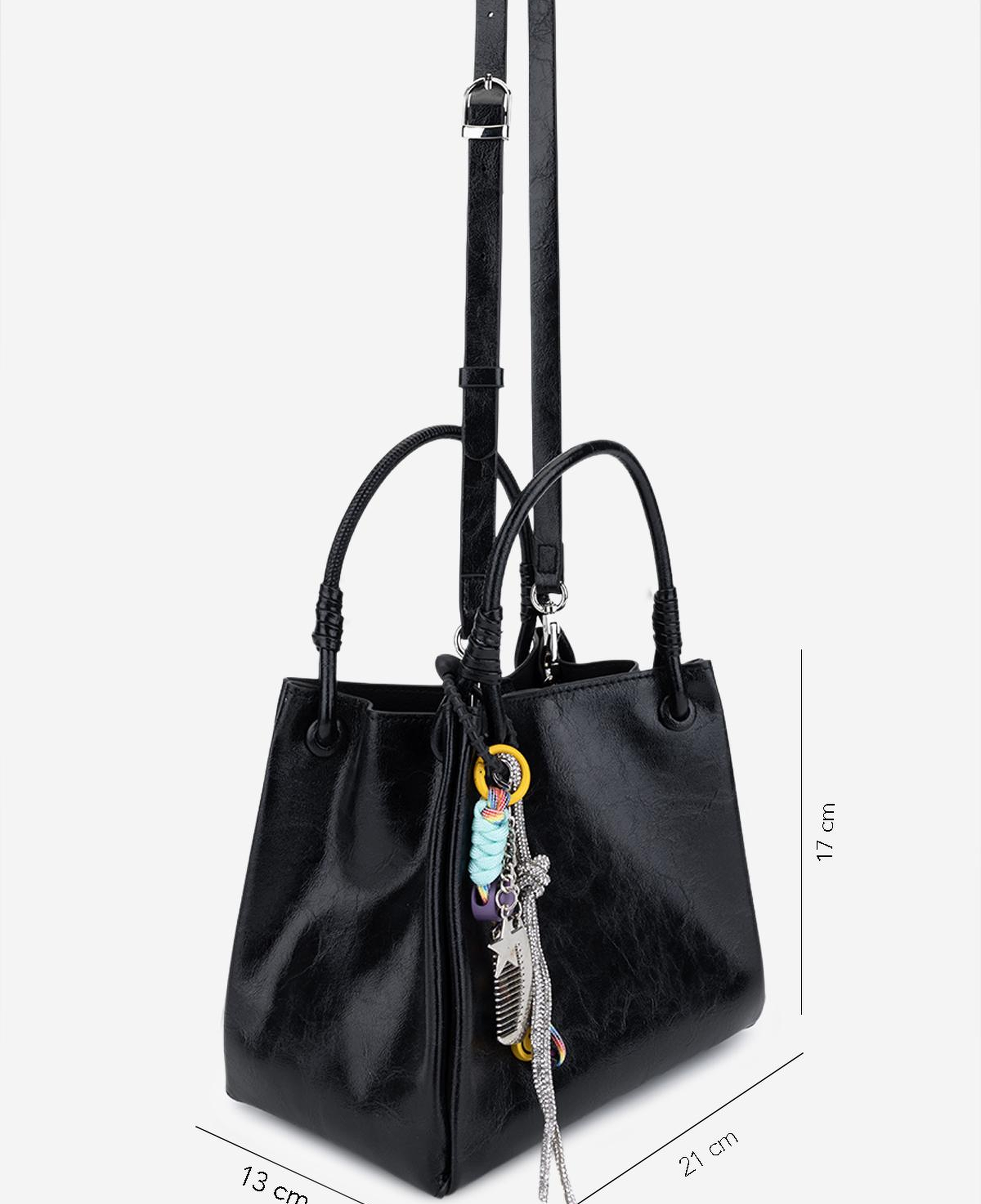 Valmenti Kadın Suni Deri Siyah Omuz Çanta