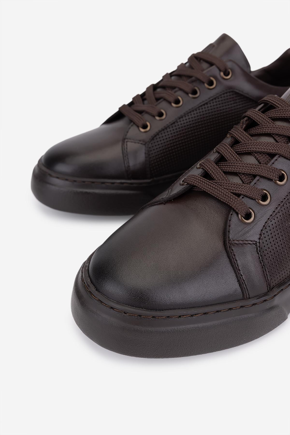 Valmenti Erkek Hakiki Deri Kahverengi Sneakers & Spor Ayakkabı