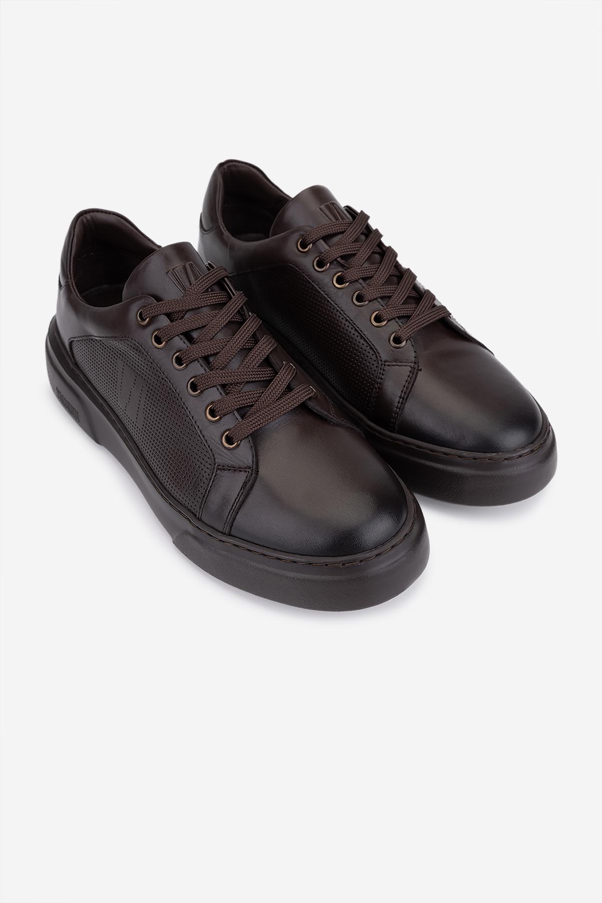 Valmenti Erkek Hakiki Deri Kahverengi Sneakers & Spor Ayakkabı