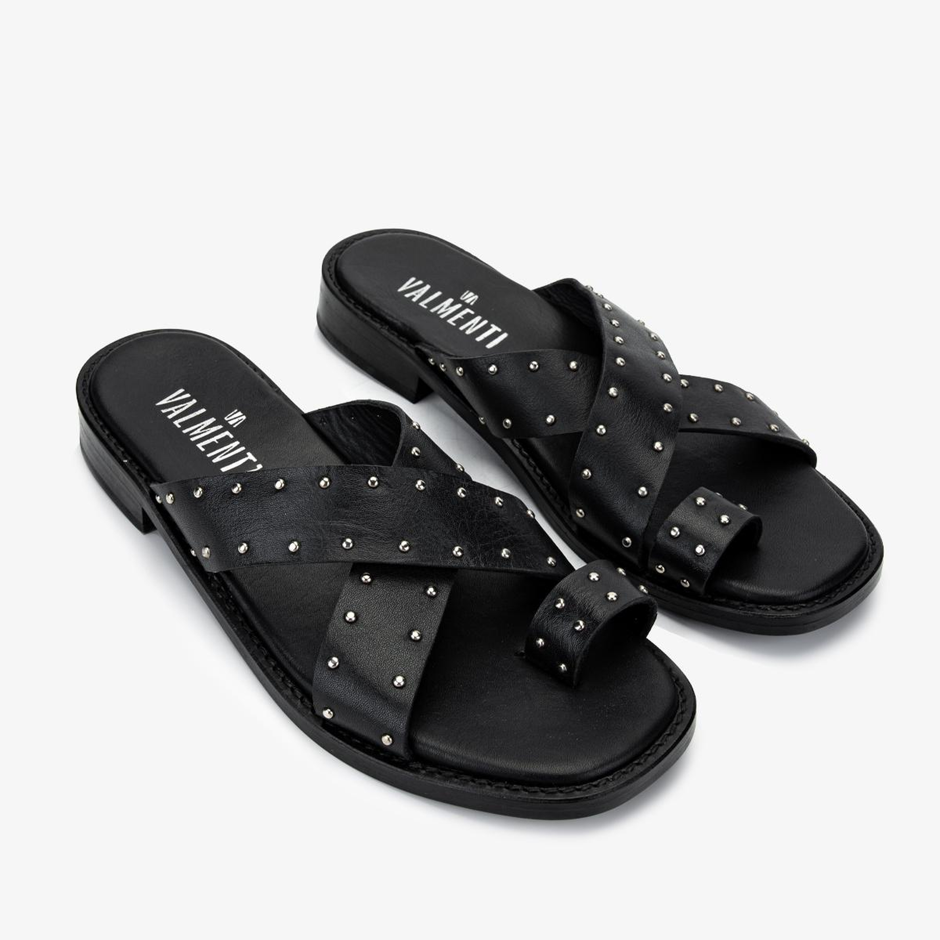 Valmenti Kadın Hakiki Deri Siyah Düz Terlik