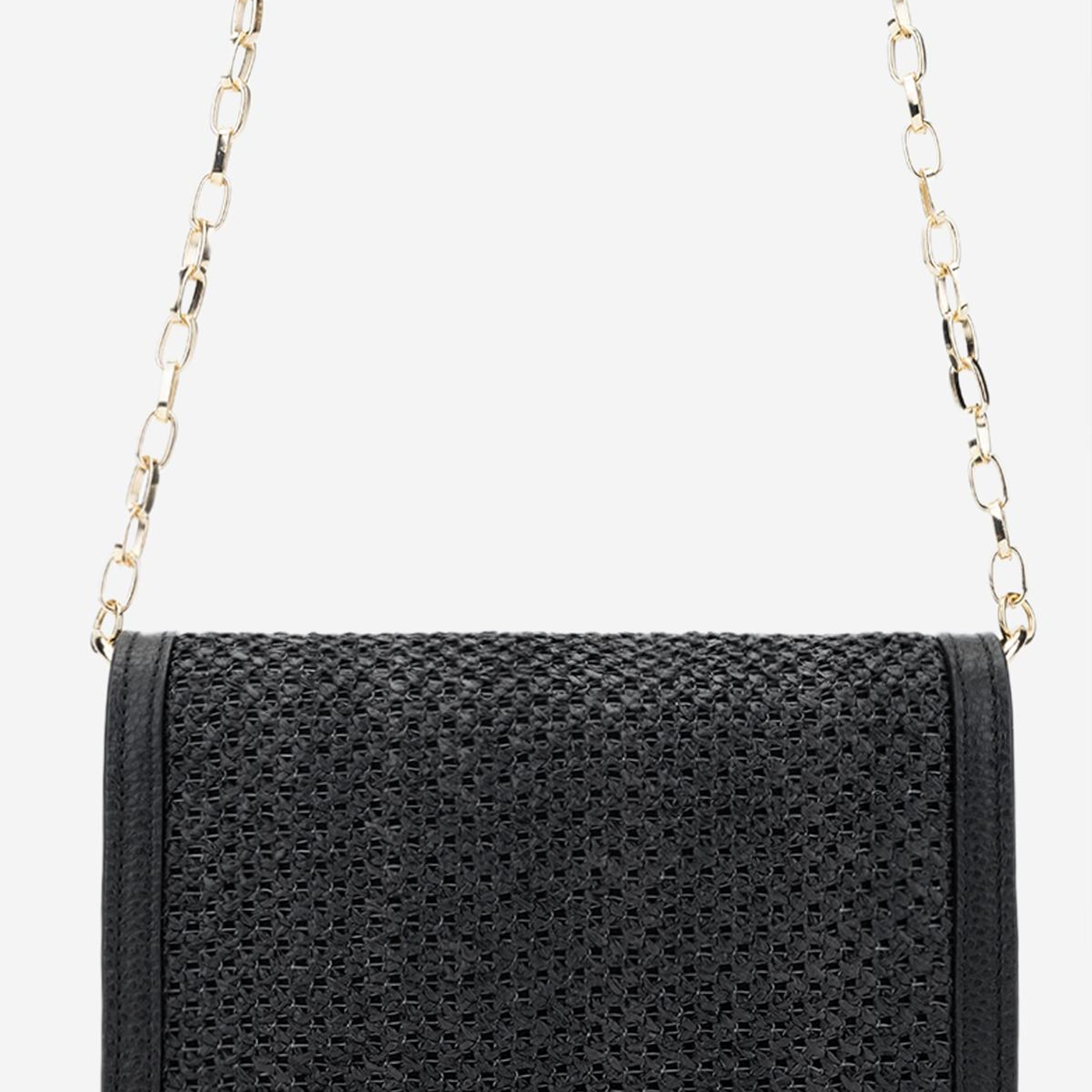 Valmenti Kadın Deri Hasır Siyah Omuz Çanta