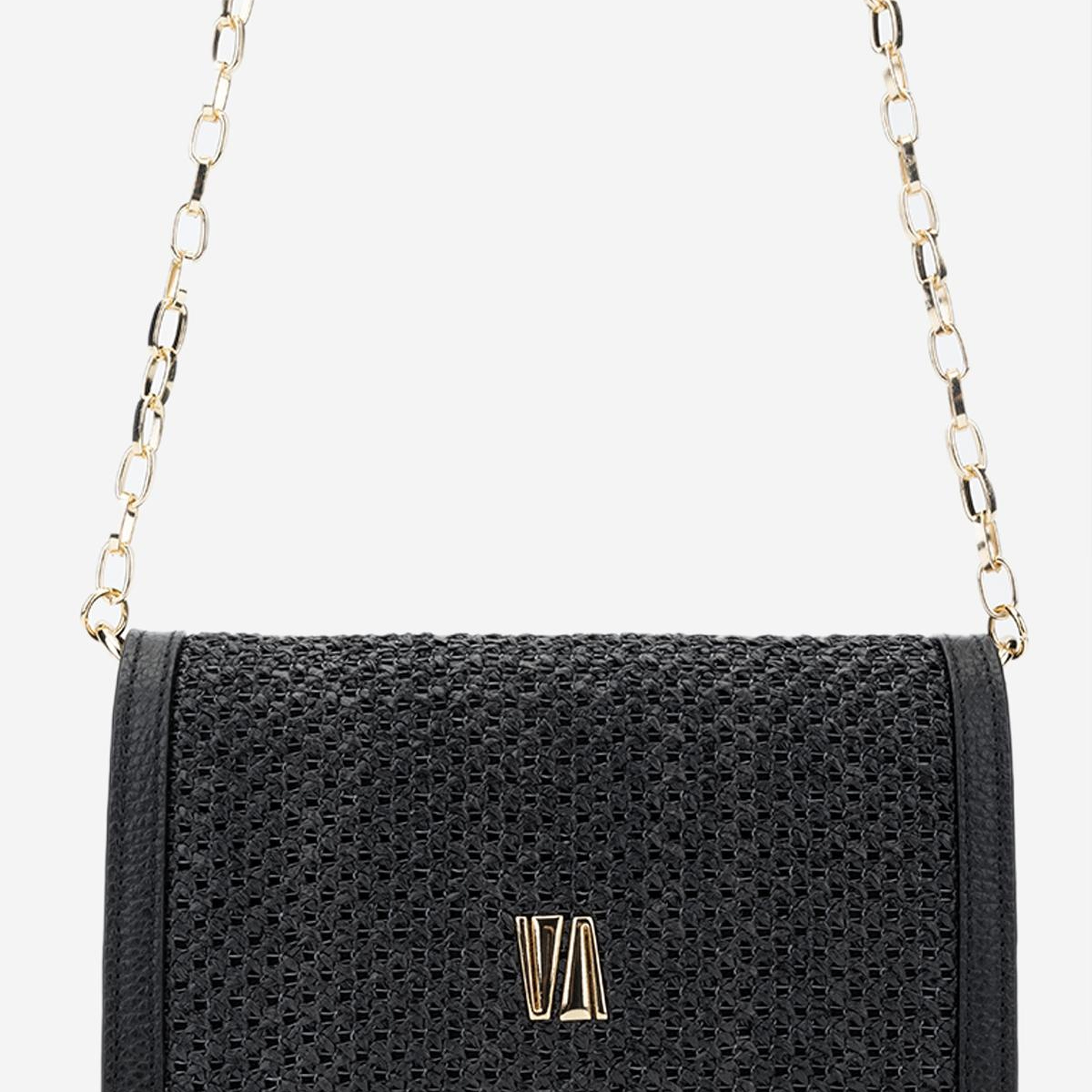 Valmenti Kadın Deri Hasır Siyah Omuz Çanta