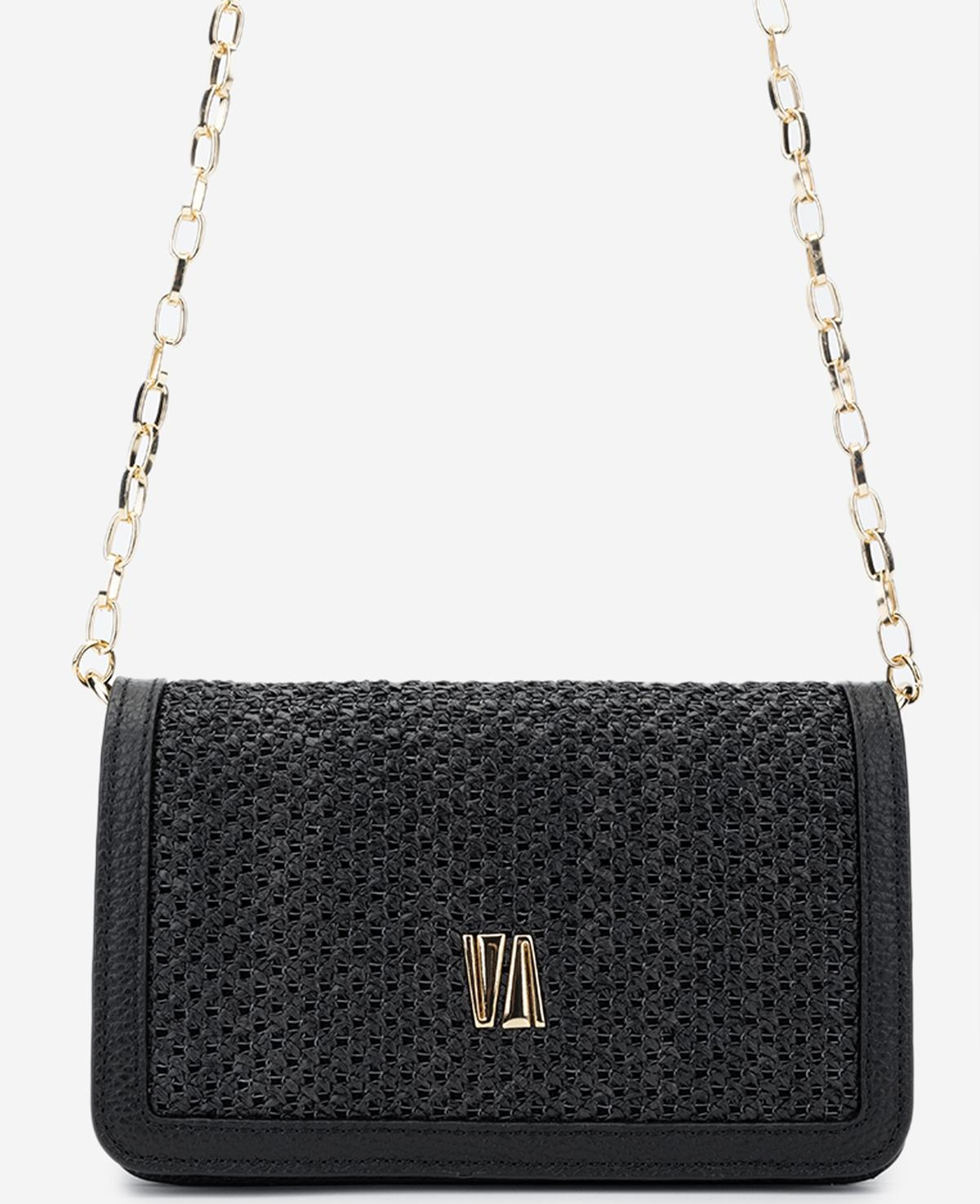 Valmenti Kadın Deri Hasır Siyah Omuz Çanta