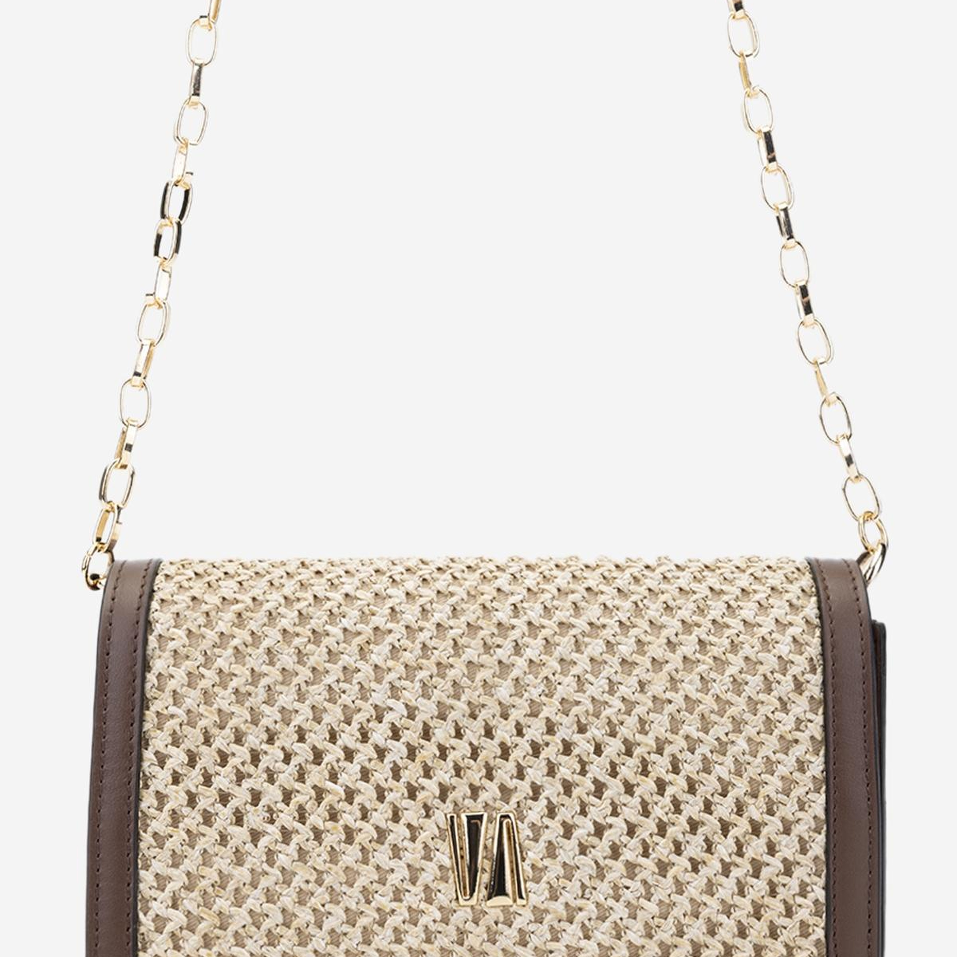 Valmenti Kadın Deri Hasır Kahverengi Omuz Çanta