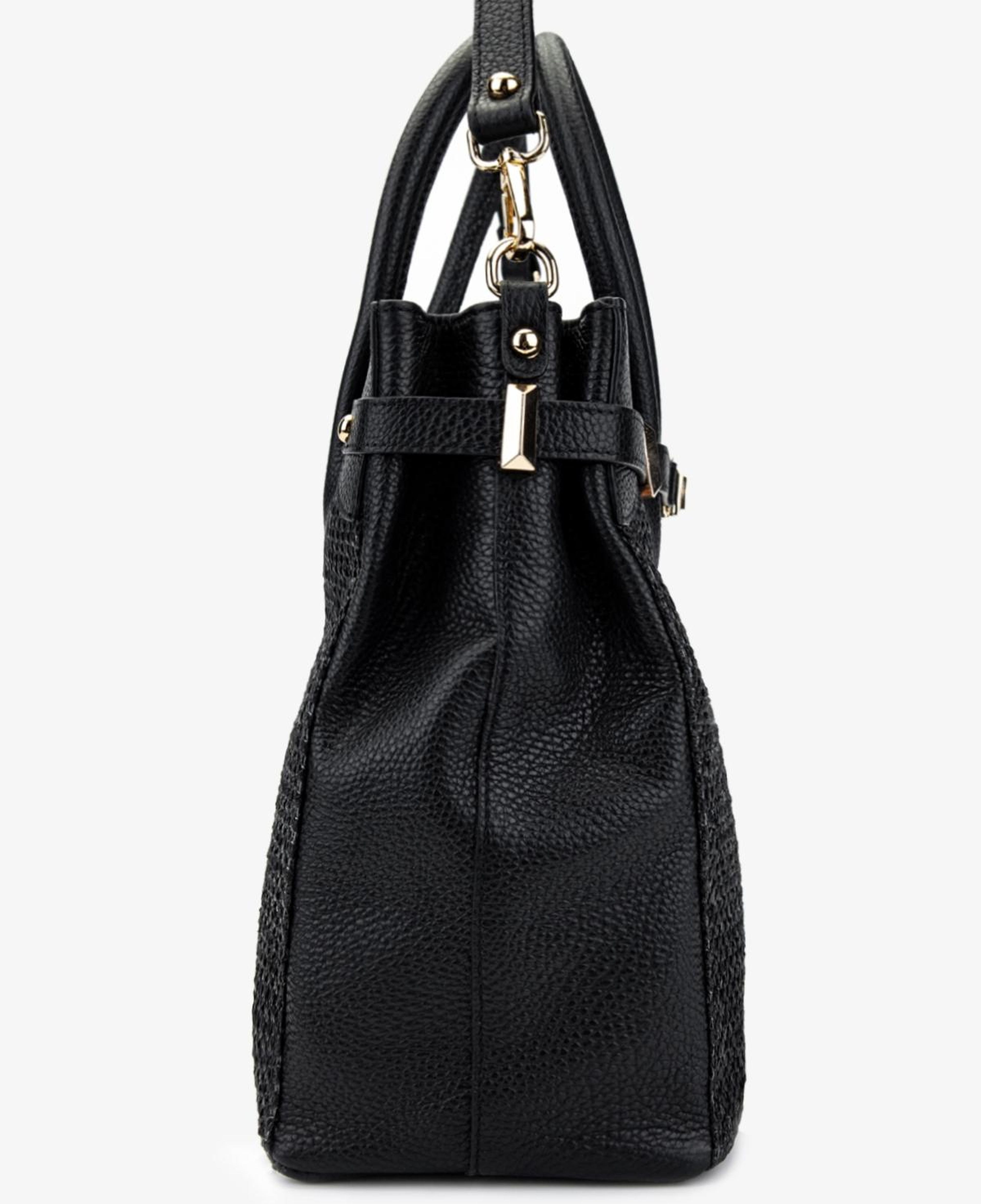 Valmenti Kadın Deri Hasır Siyah El Çantası