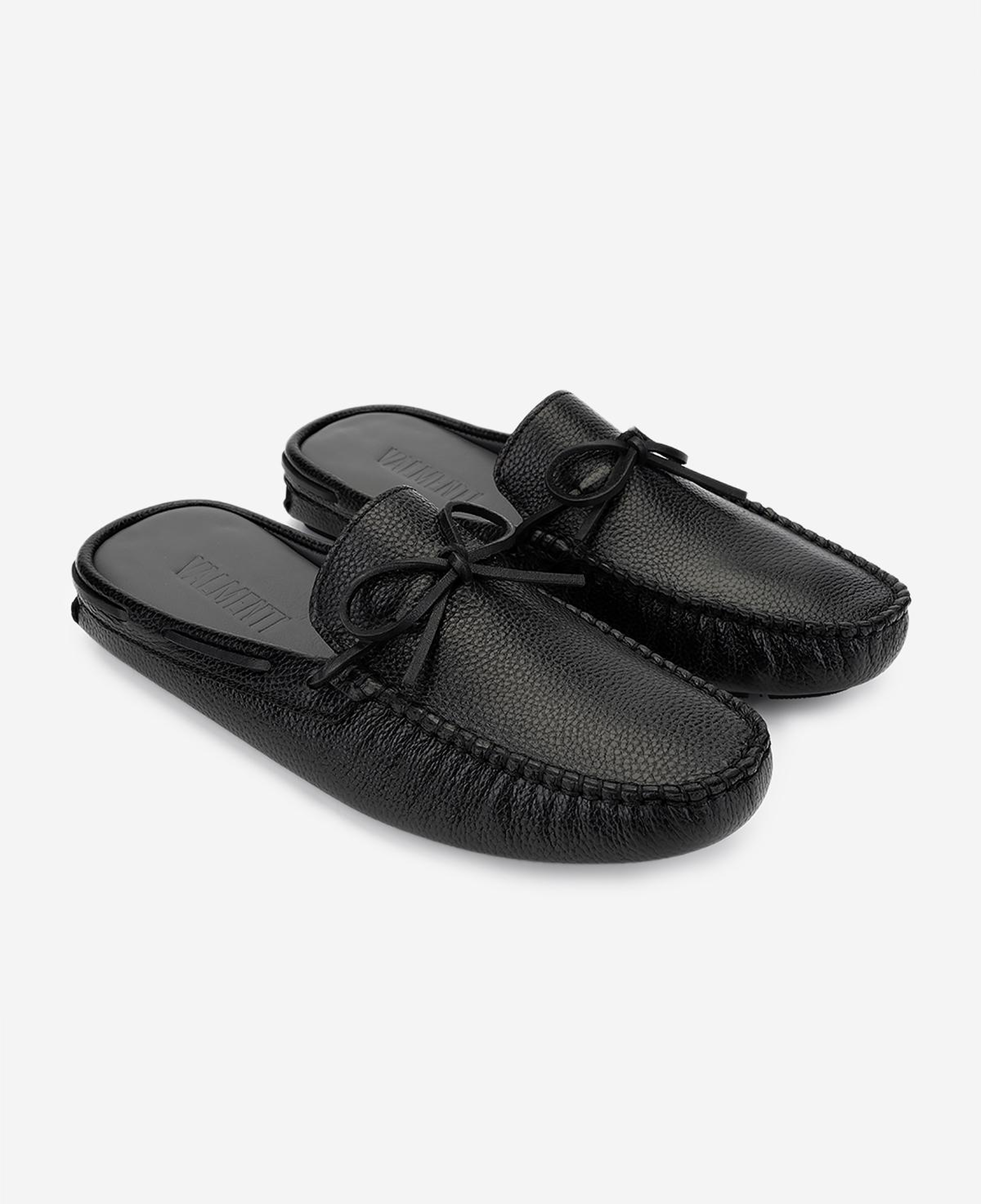 Valmenti Erkek Hakiki Deri Siyah Floter Terlik