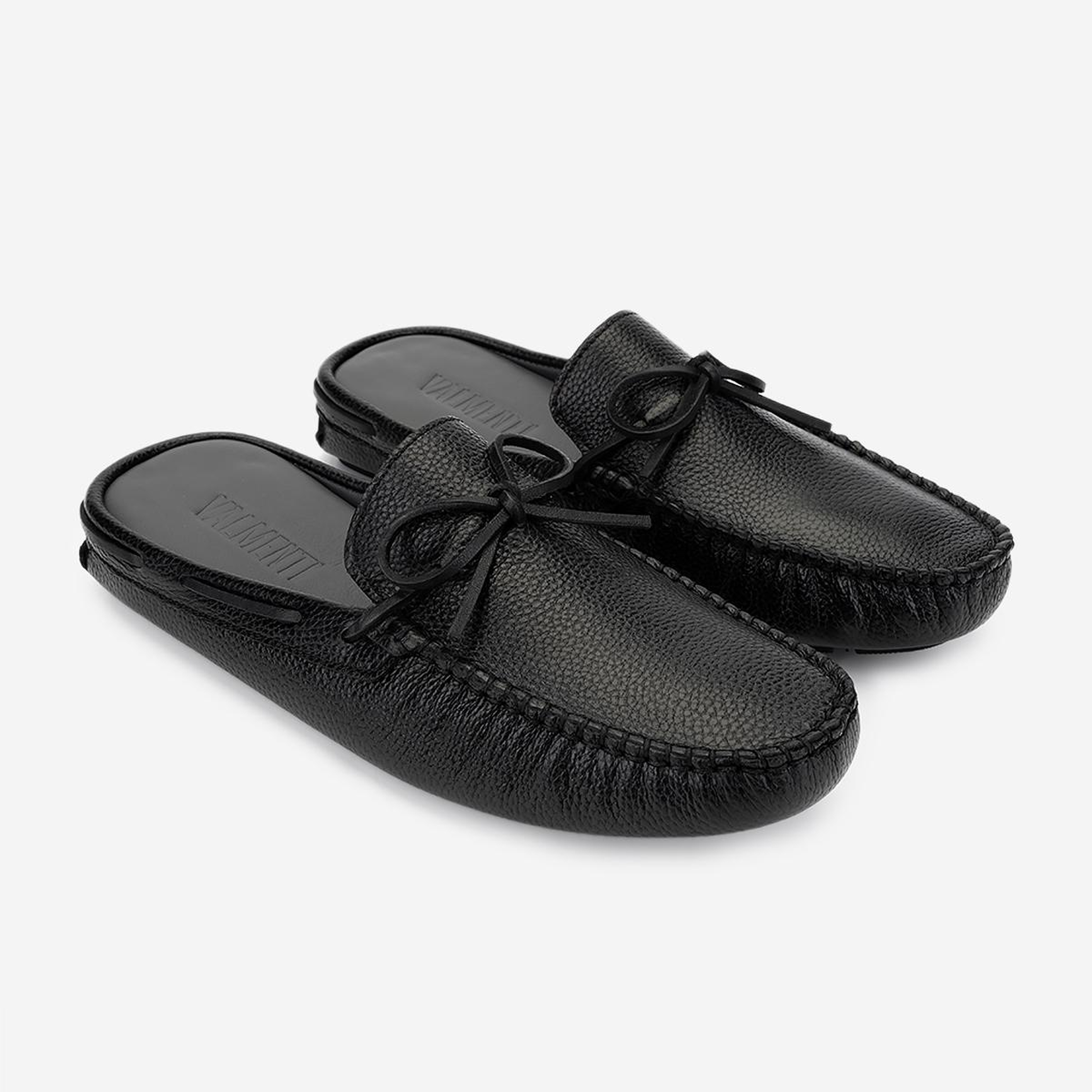 Valmenti Erkek Hakiki Deri Siyah Floter Terlik