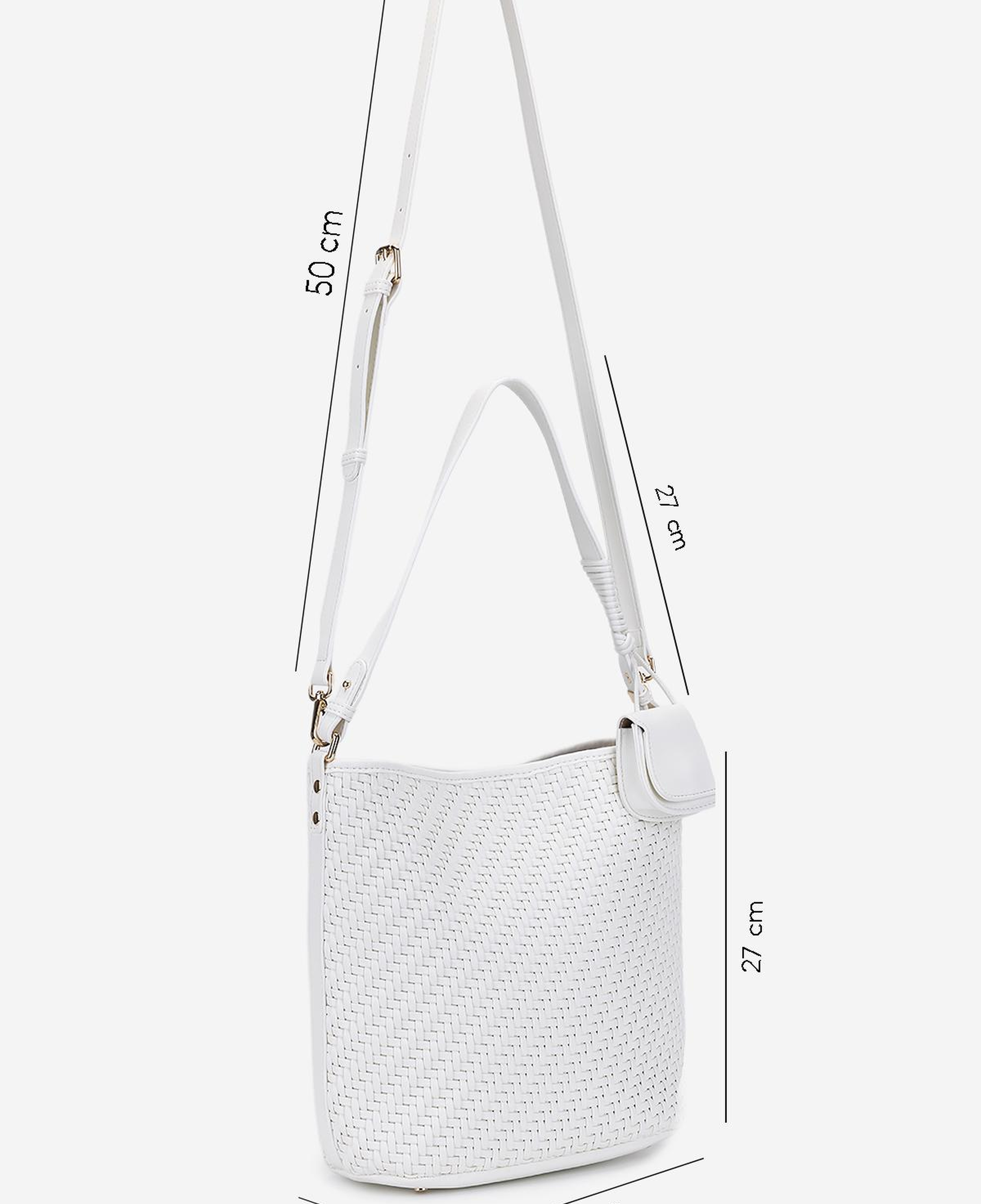 Valmenti Kadın Suni Deri Beyaz Omuz Çanta