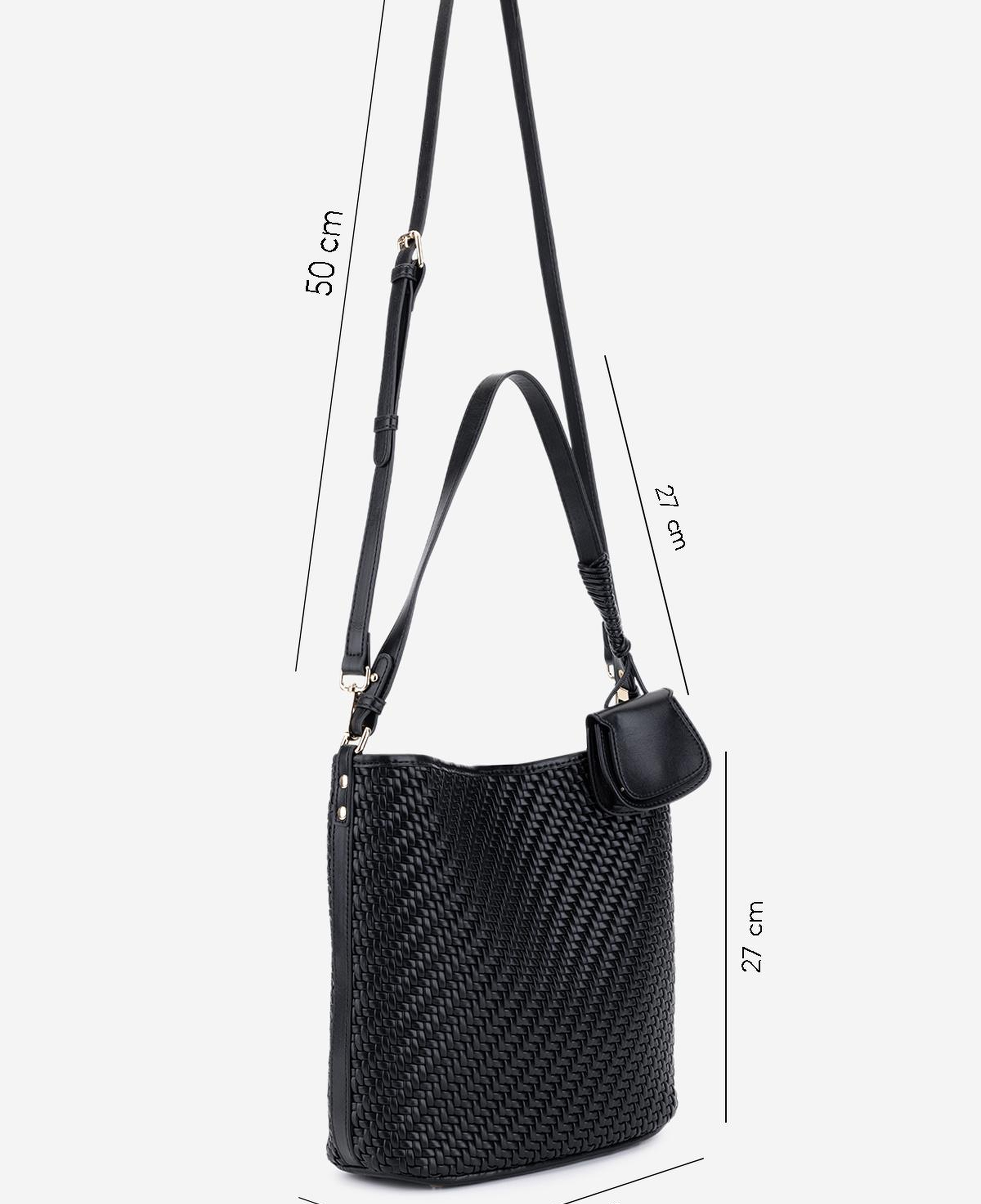 Valmenti Kadın Suni Deri Siyah Omuz Çanta