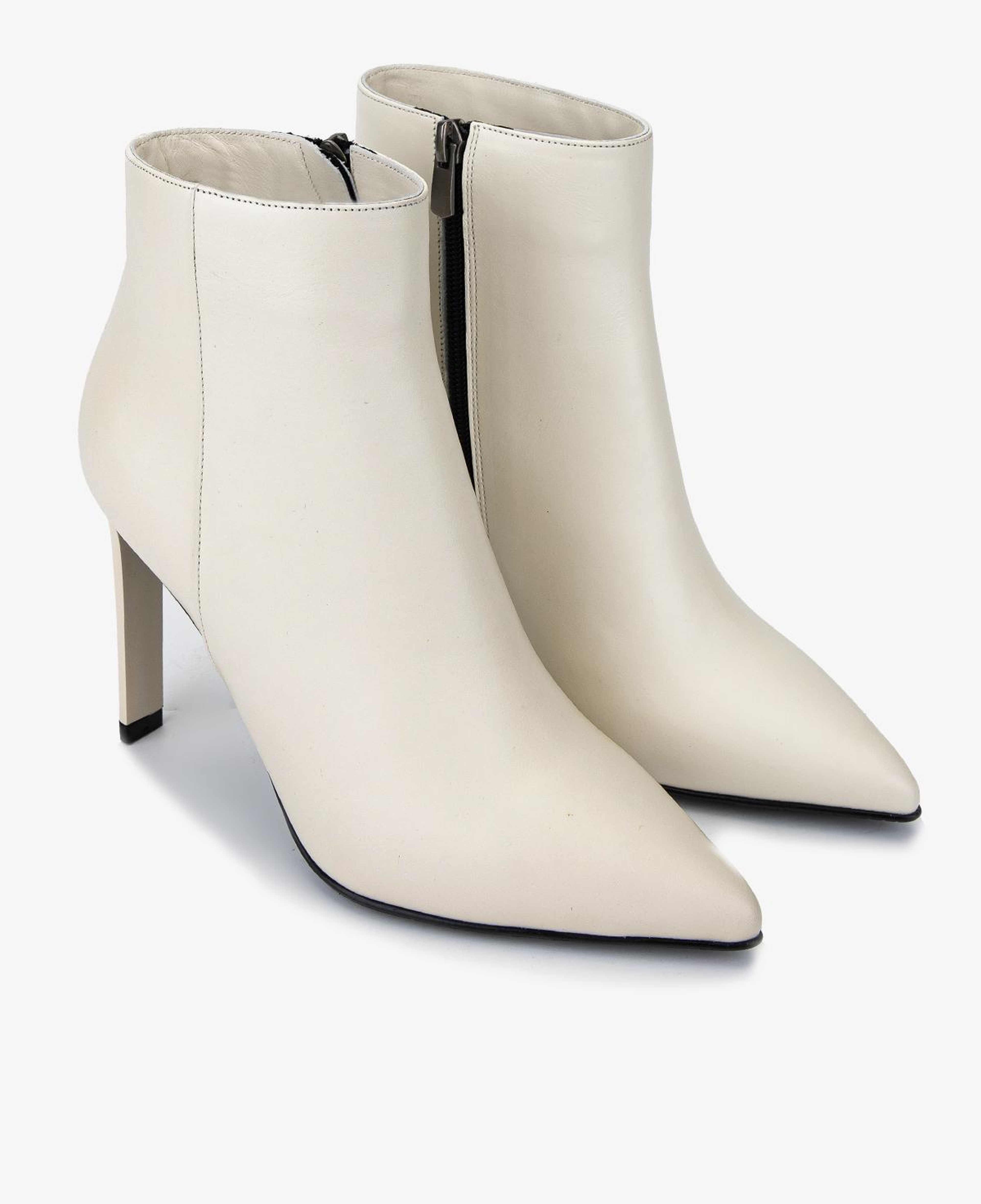 Valmenti Kadın Hakiki Deri Bej Topuklu Bot