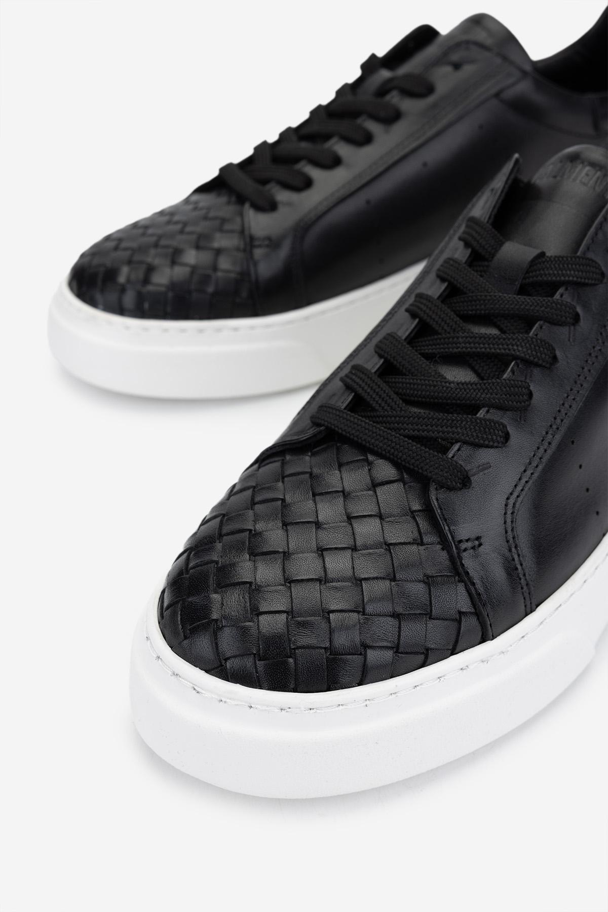 Valmenti Erkek Hakiki Deri Siyah Sneakers & Spor Ayakkabı