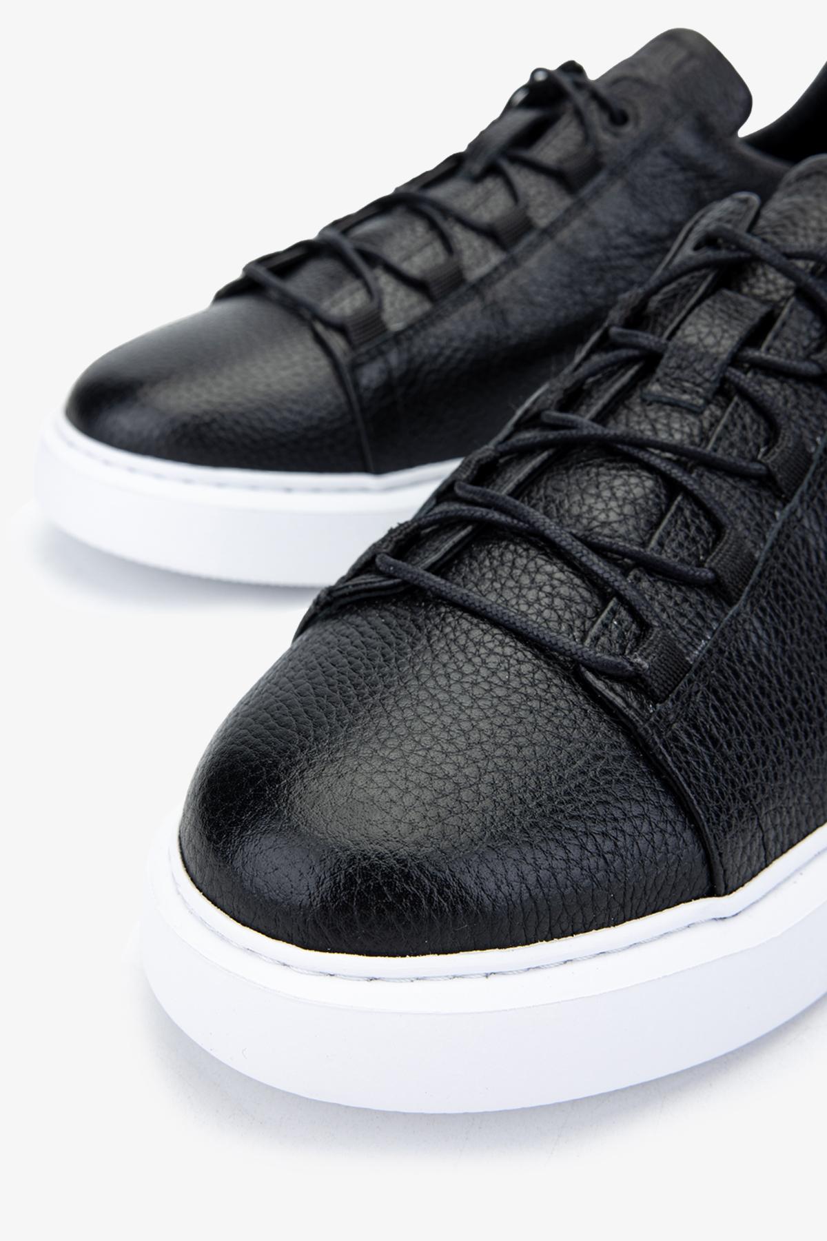 Valmenti Erkek Hakiki Deri Siyah Floter Sneakers & Spor Ayakkabı