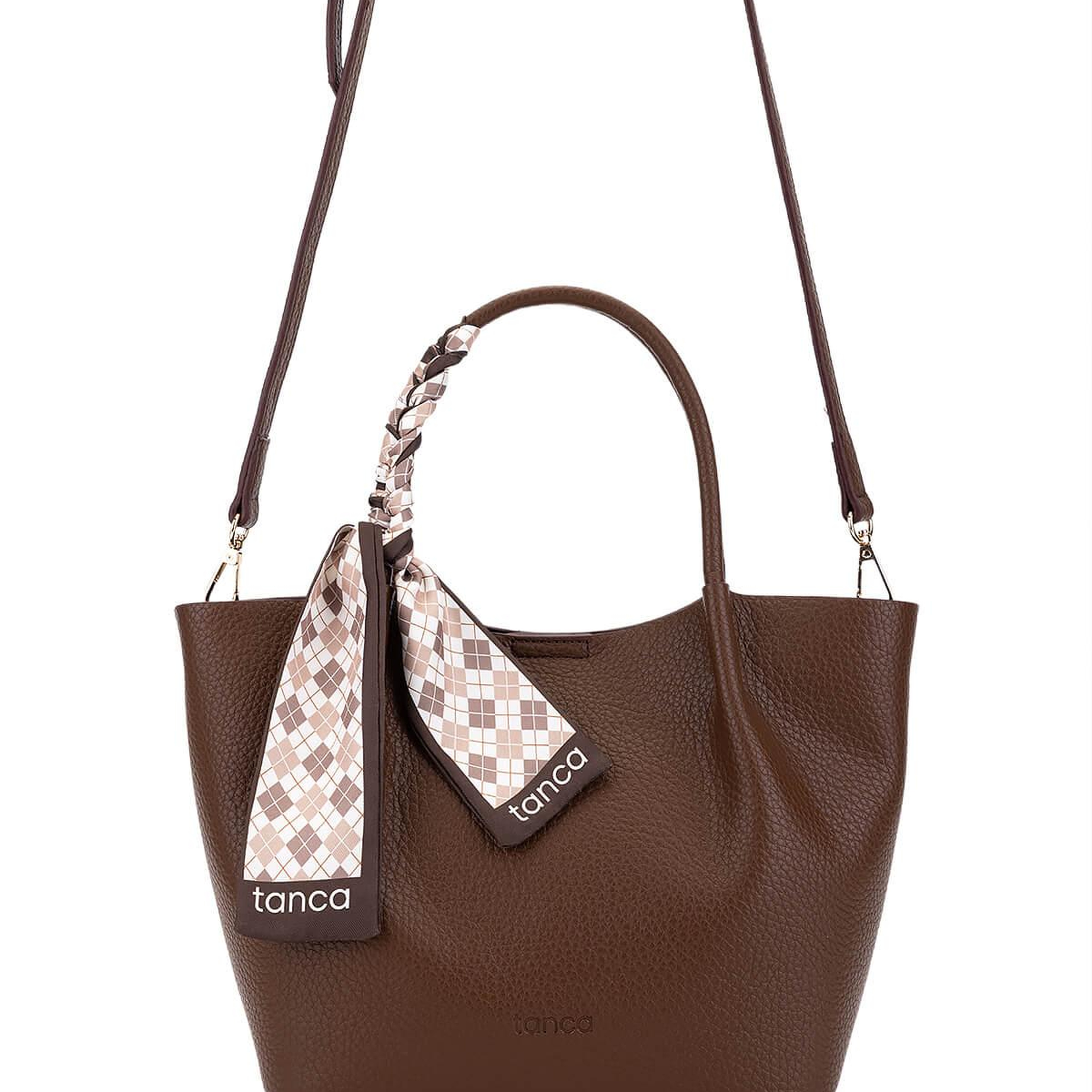 Tamer Tanca Kadın Suni Deri Kahverengi Kol Çantası