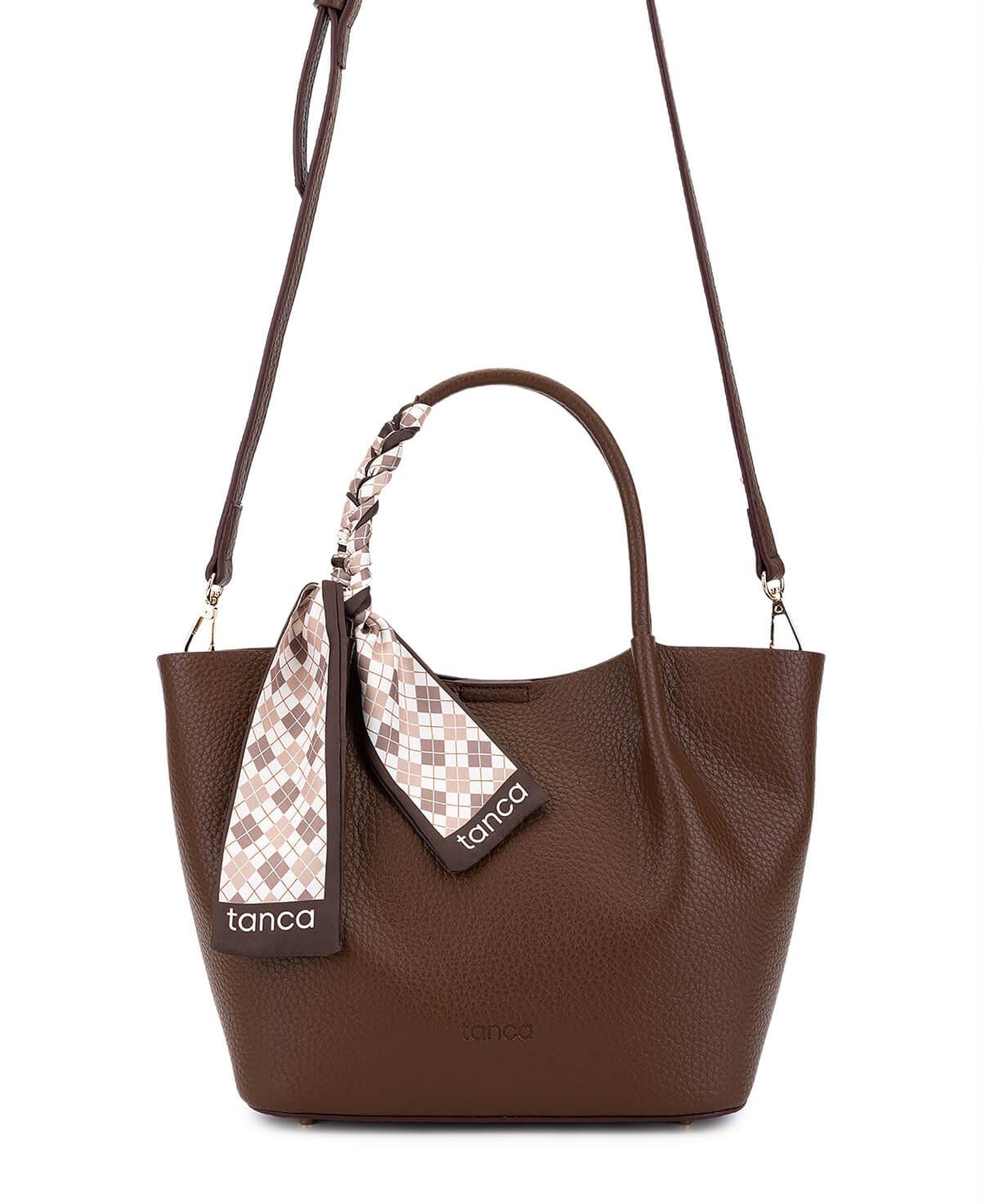 Tamer Tanca Kadın Suni Deri Kahverengi Kol Çantası