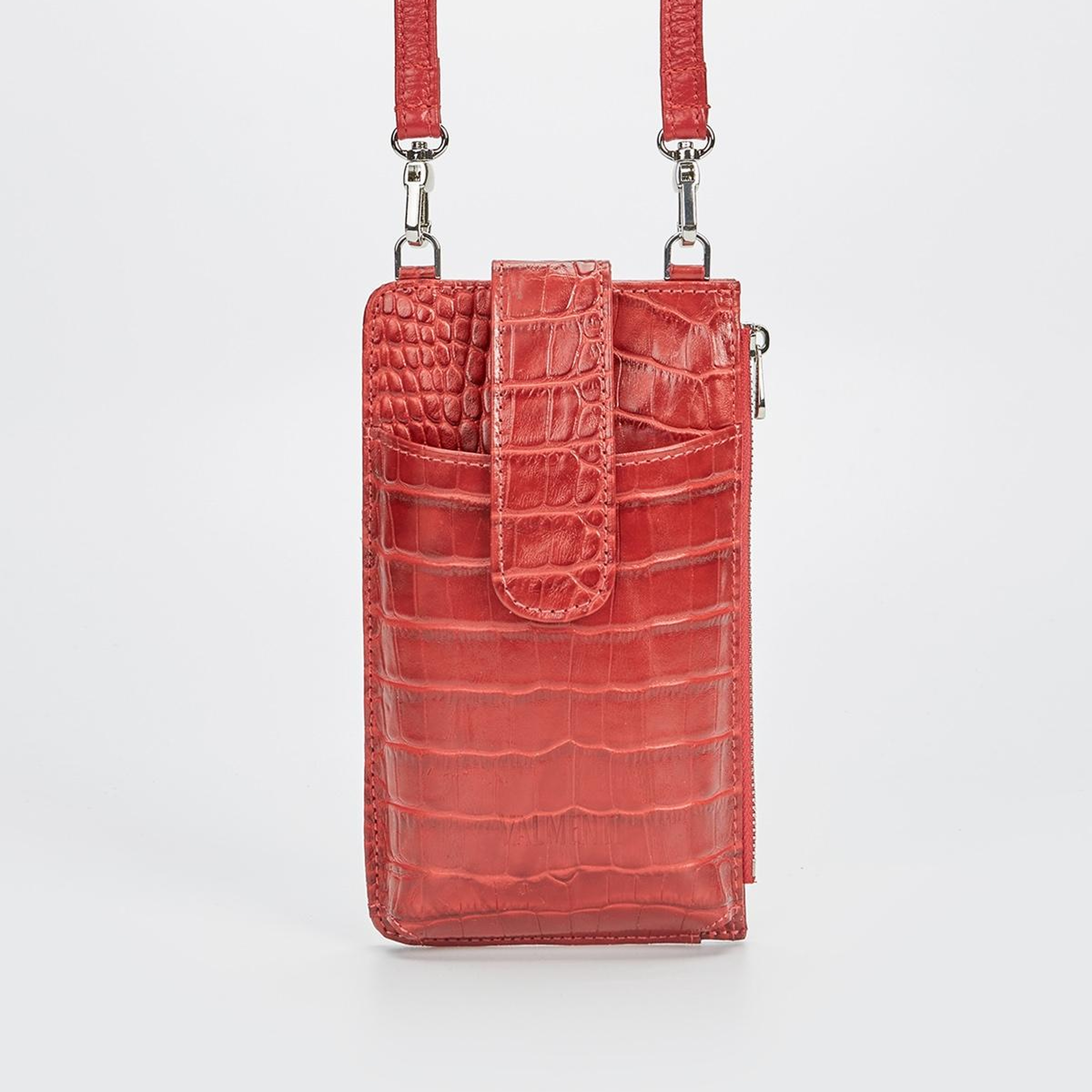 Valmenti Kadın Hakiki Deri Kırmızı Telefonluk Cuzdan