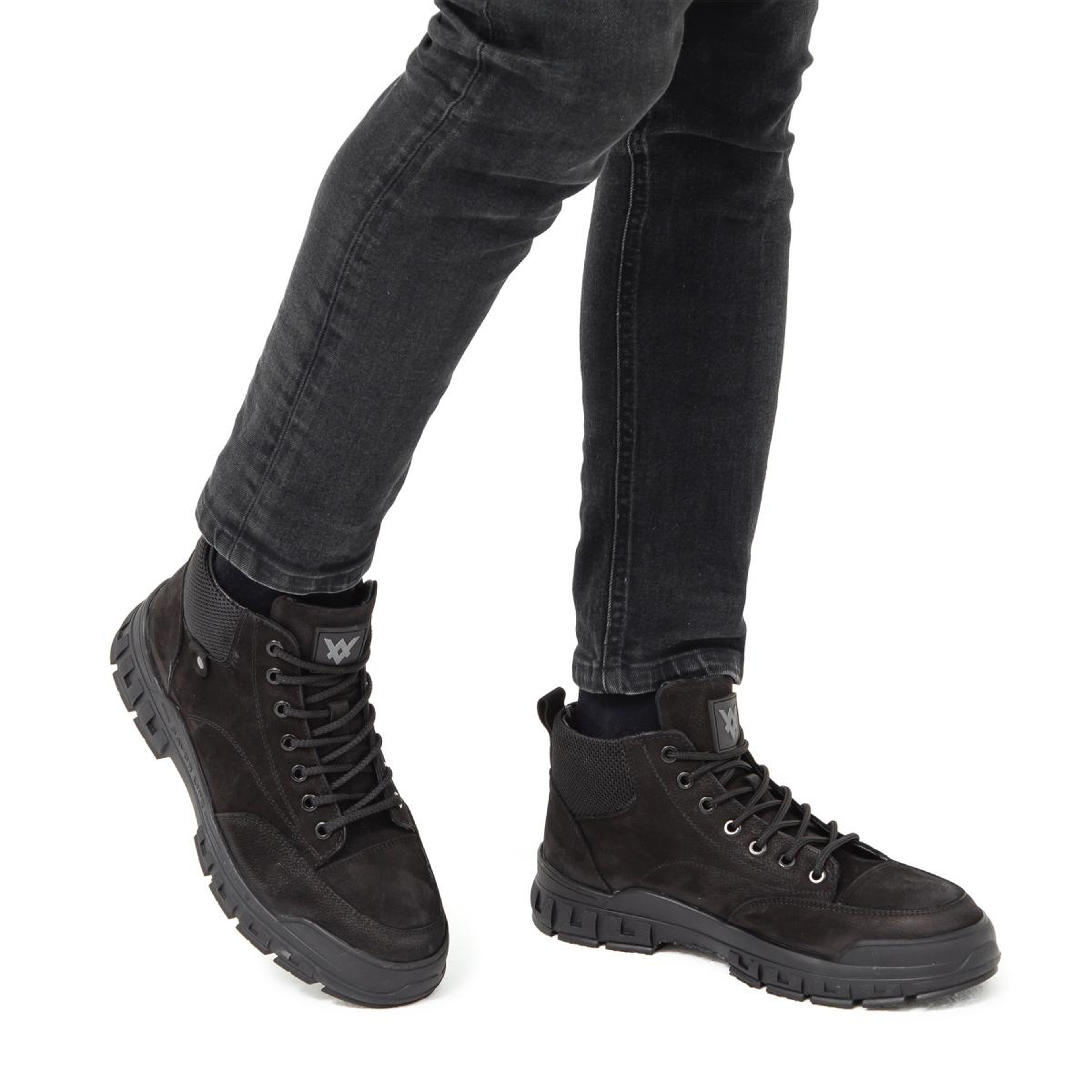 Valmenti Erkek Hakiki Deri Siyah Nubuk Casual Bot