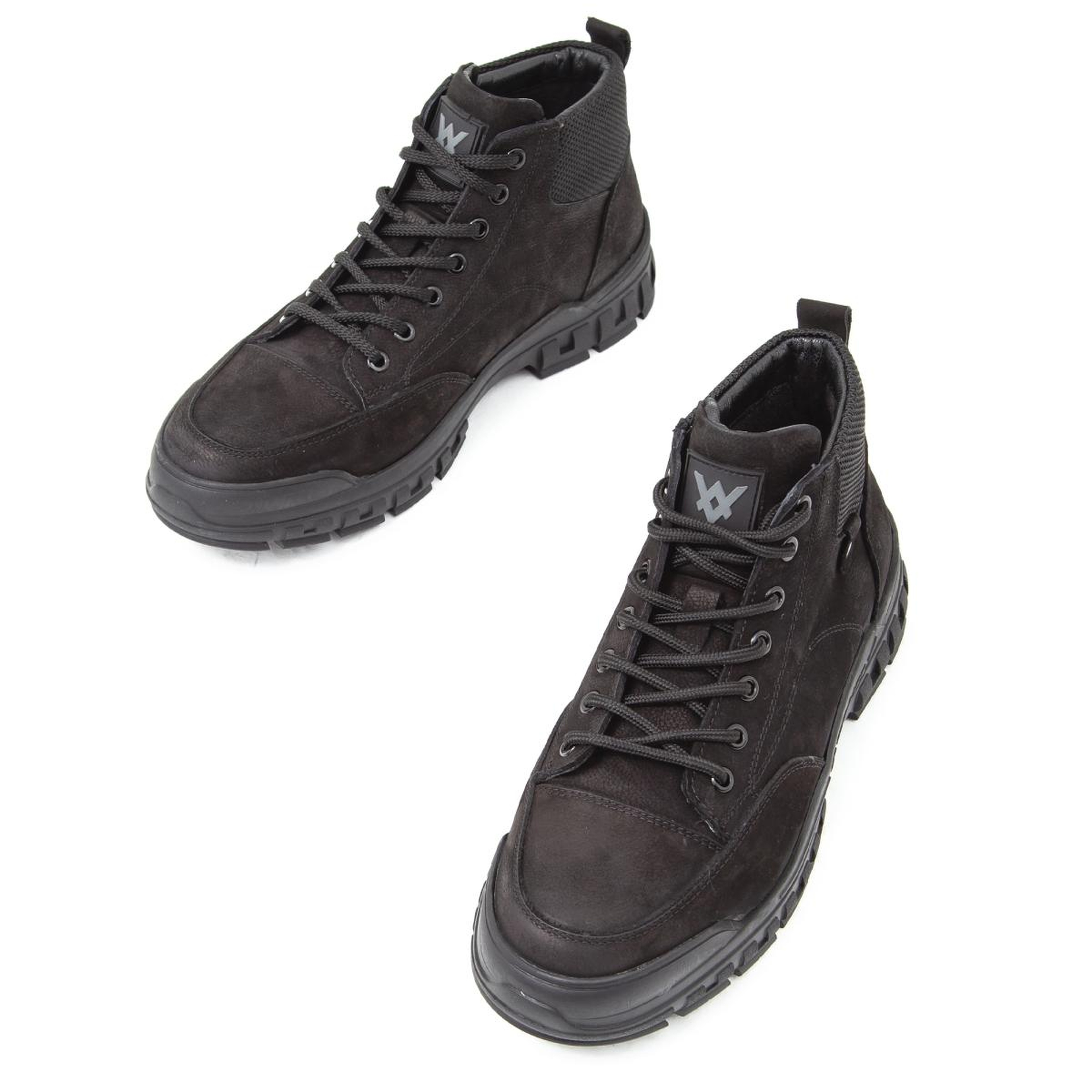 Valmenti Erkek Hakiki Deri Siyah Nubuk Casual Bot