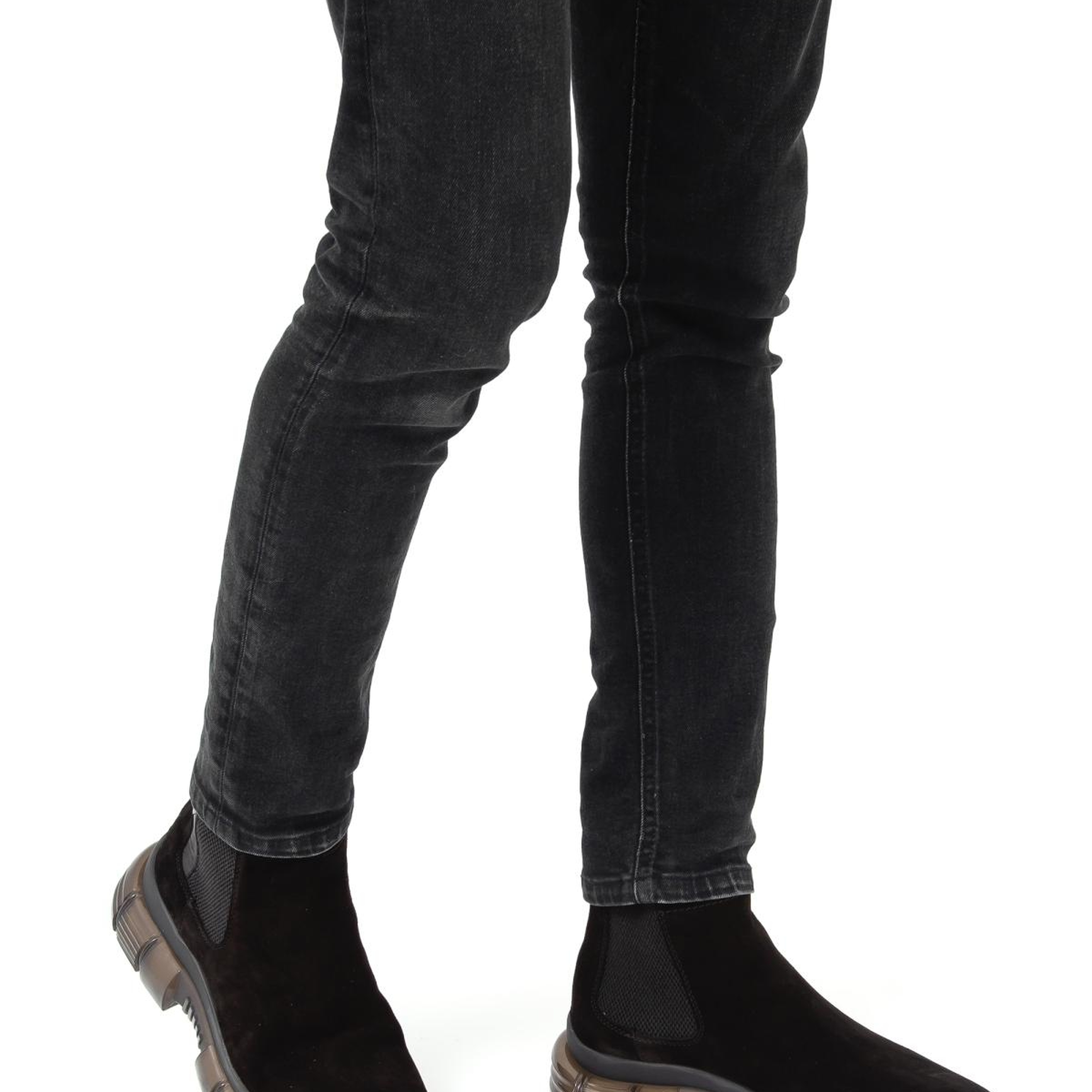 Valmenti Erkek Hakiki Deri Siyah Süet Casual Bot