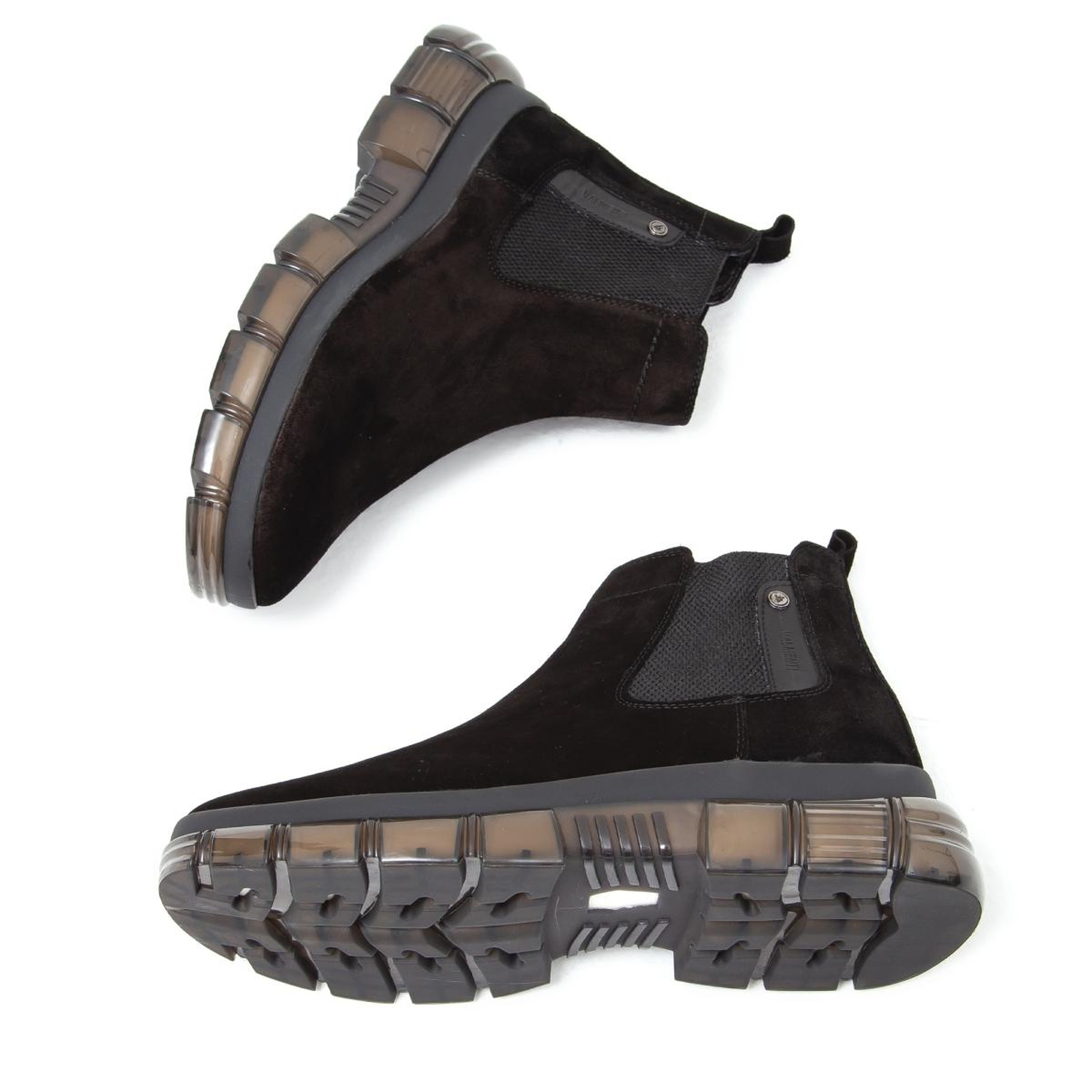 Valmenti Erkek Hakiki Deri Siyah Süet Casual Bot