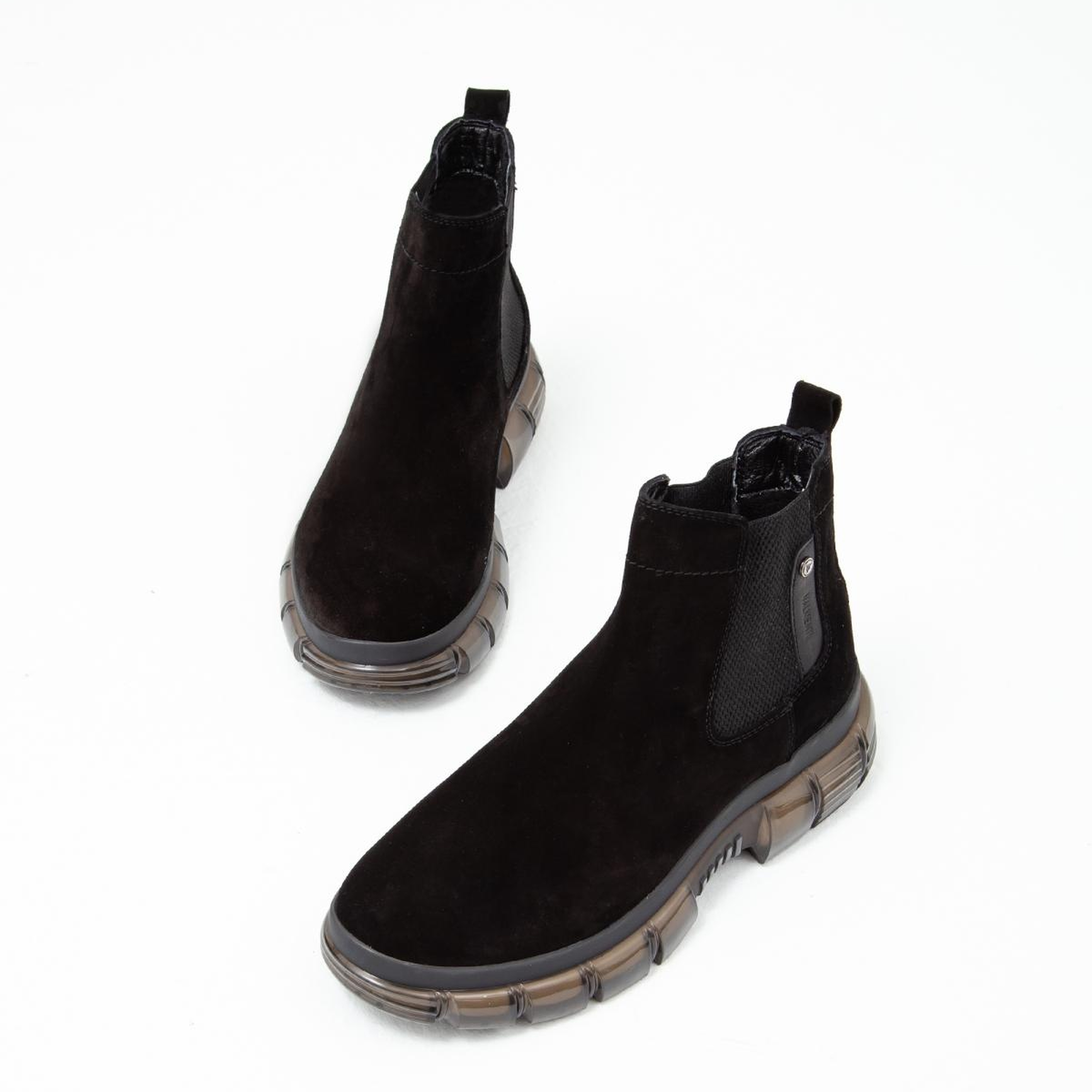 Valmenti Erkek Hakiki Deri Siyah Süet Casual Bot