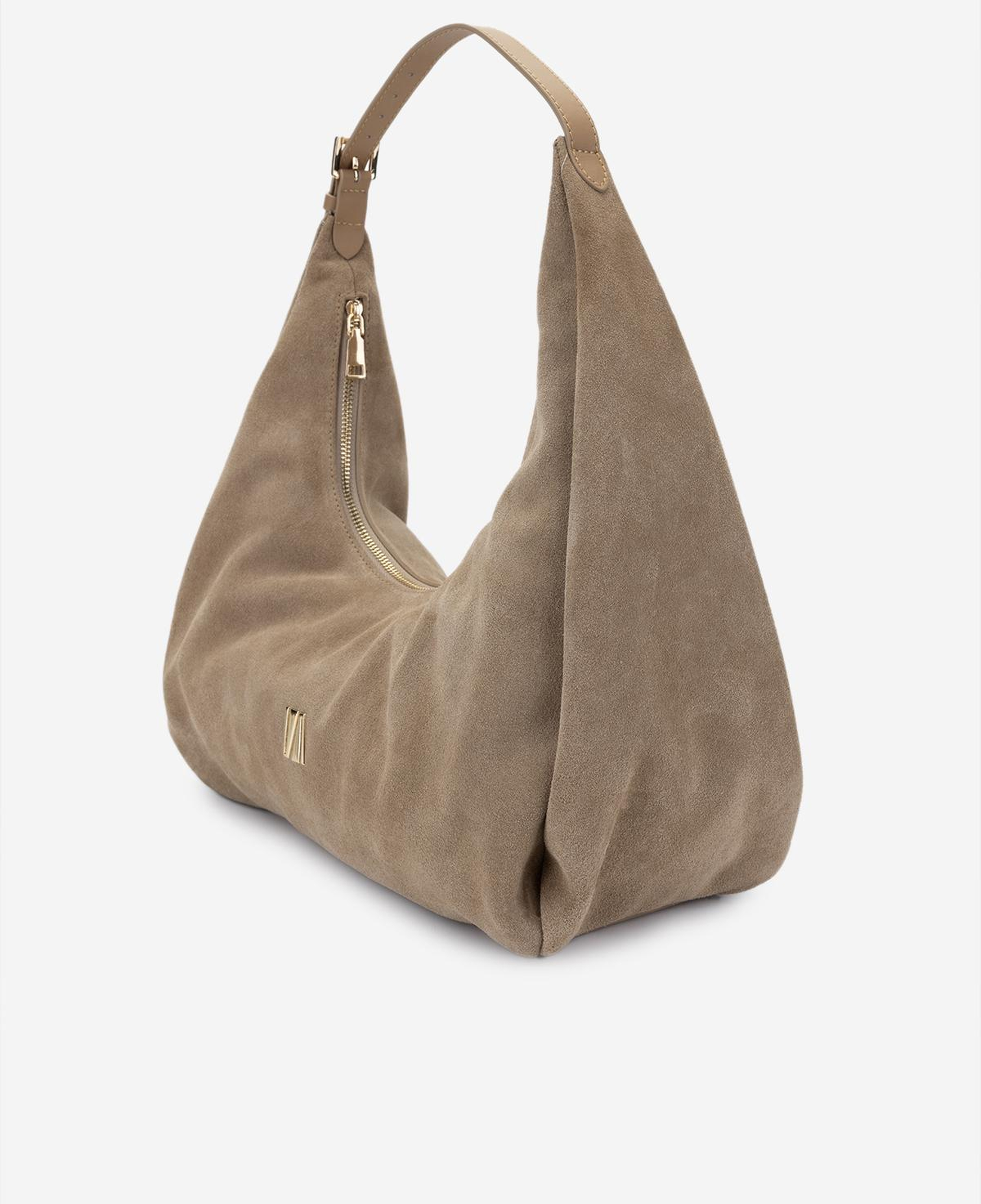 Valmenti Kadın Hakiki Deri Bej Süet Omuz Çanta