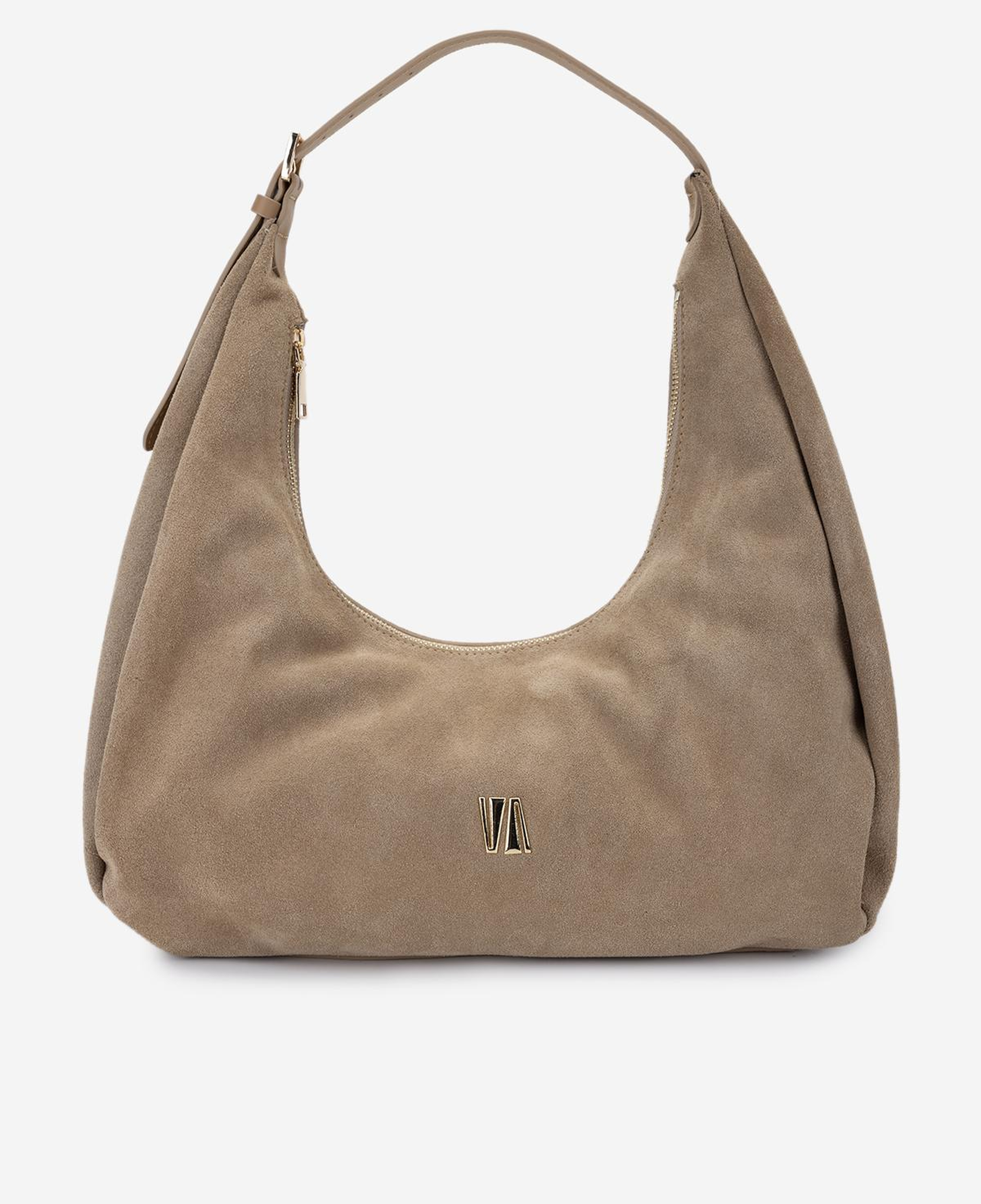 Valmenti Kadın Hakiki Deri Bej Süet Omuz Çanta