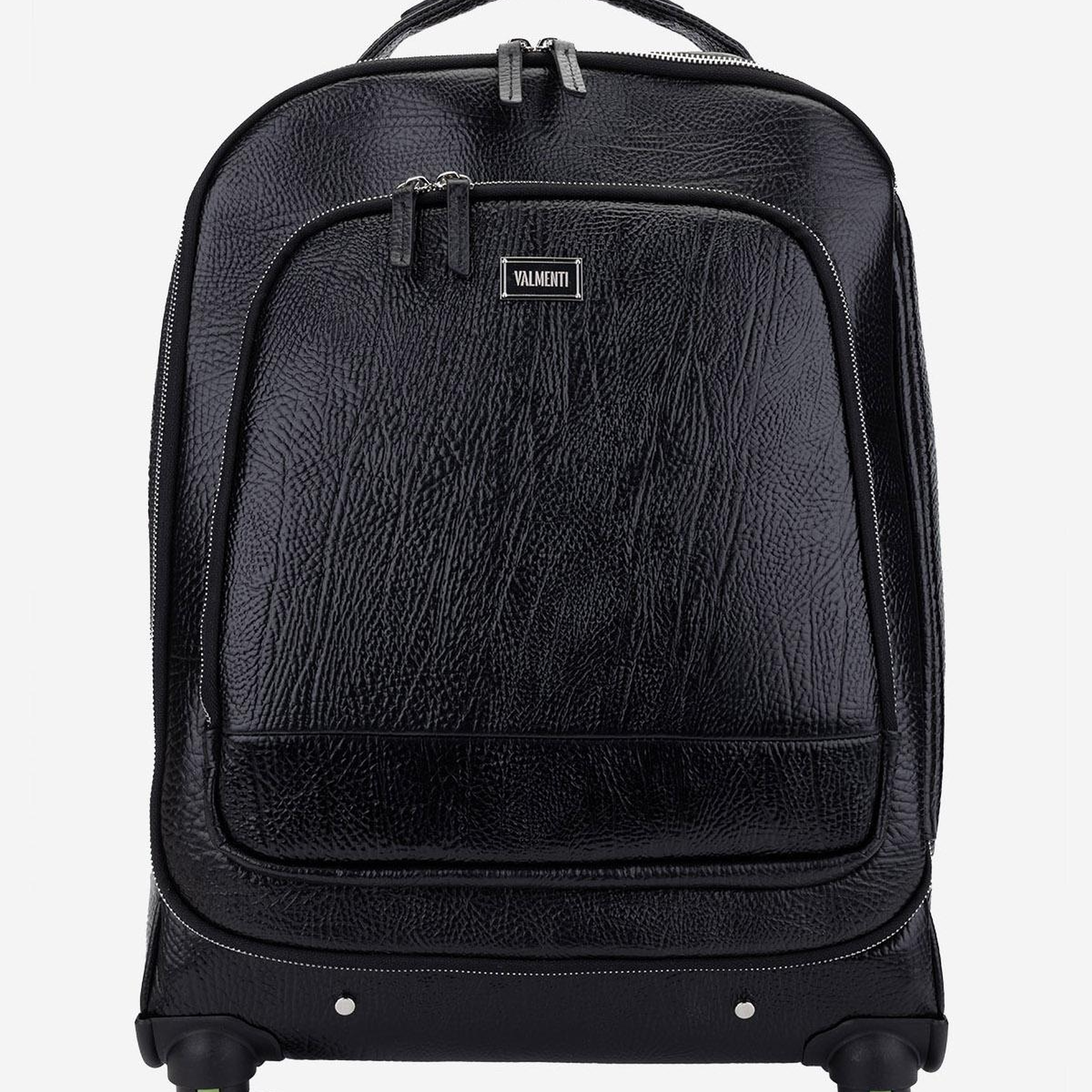 Valmenti Unisex Hakiki Deri Siyah Valiz