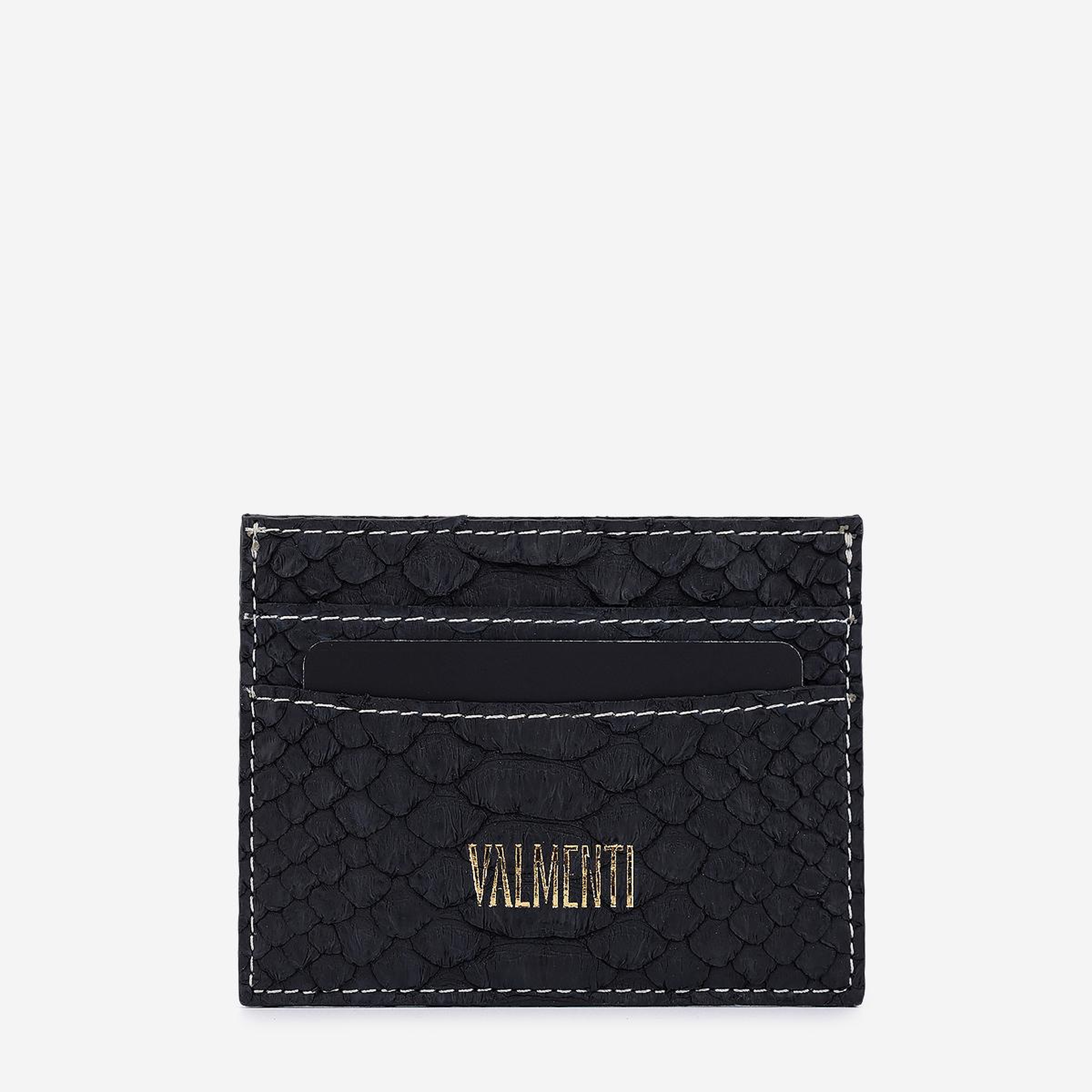 Valmenti Unisex Hakiki Deri Siyah Kartlık