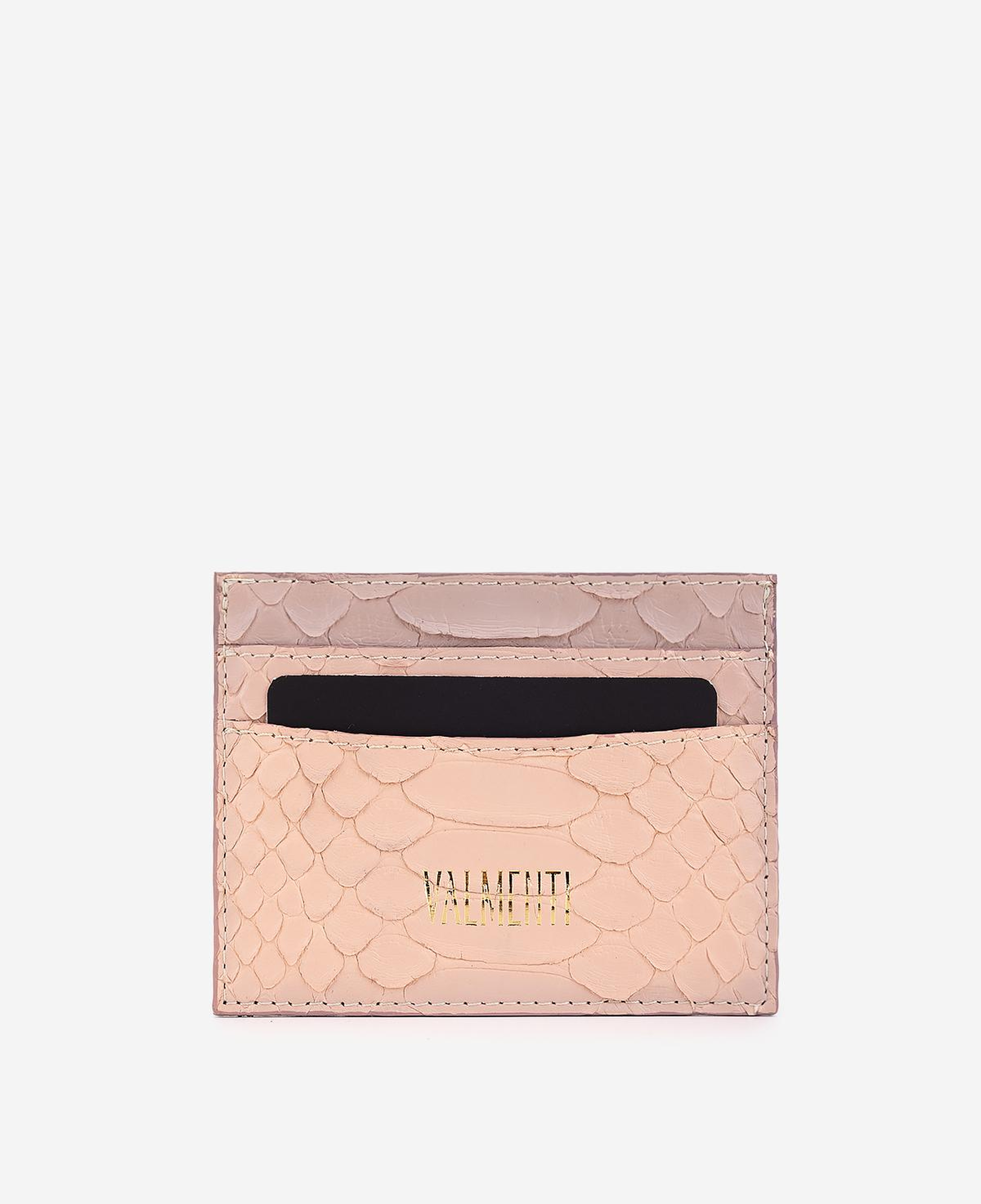 Valmenti Unisex Hakiki Deri Pembe Piton Kartlık