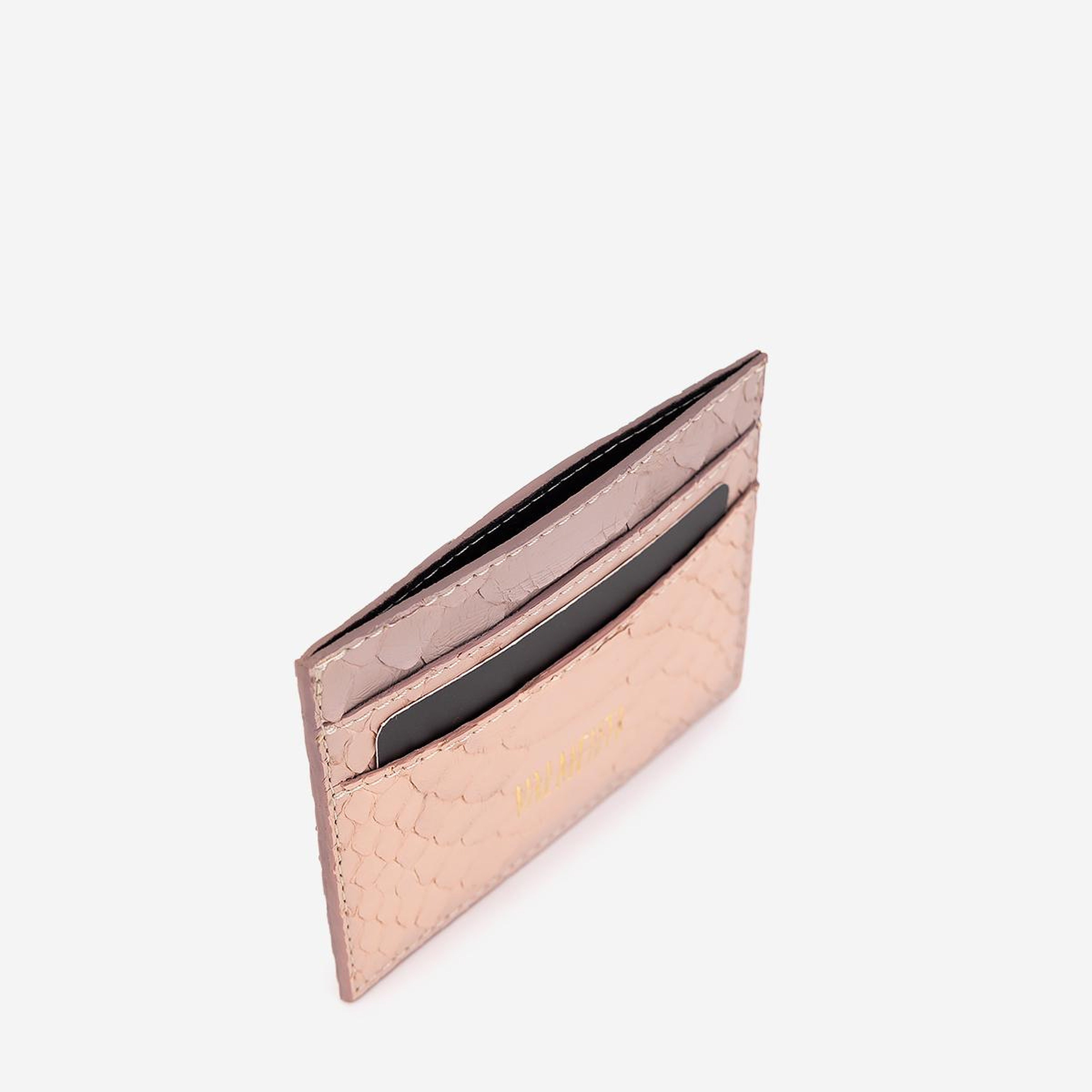 Valmenti Unisex Hakiki Deri Pembe Piton Kartlık