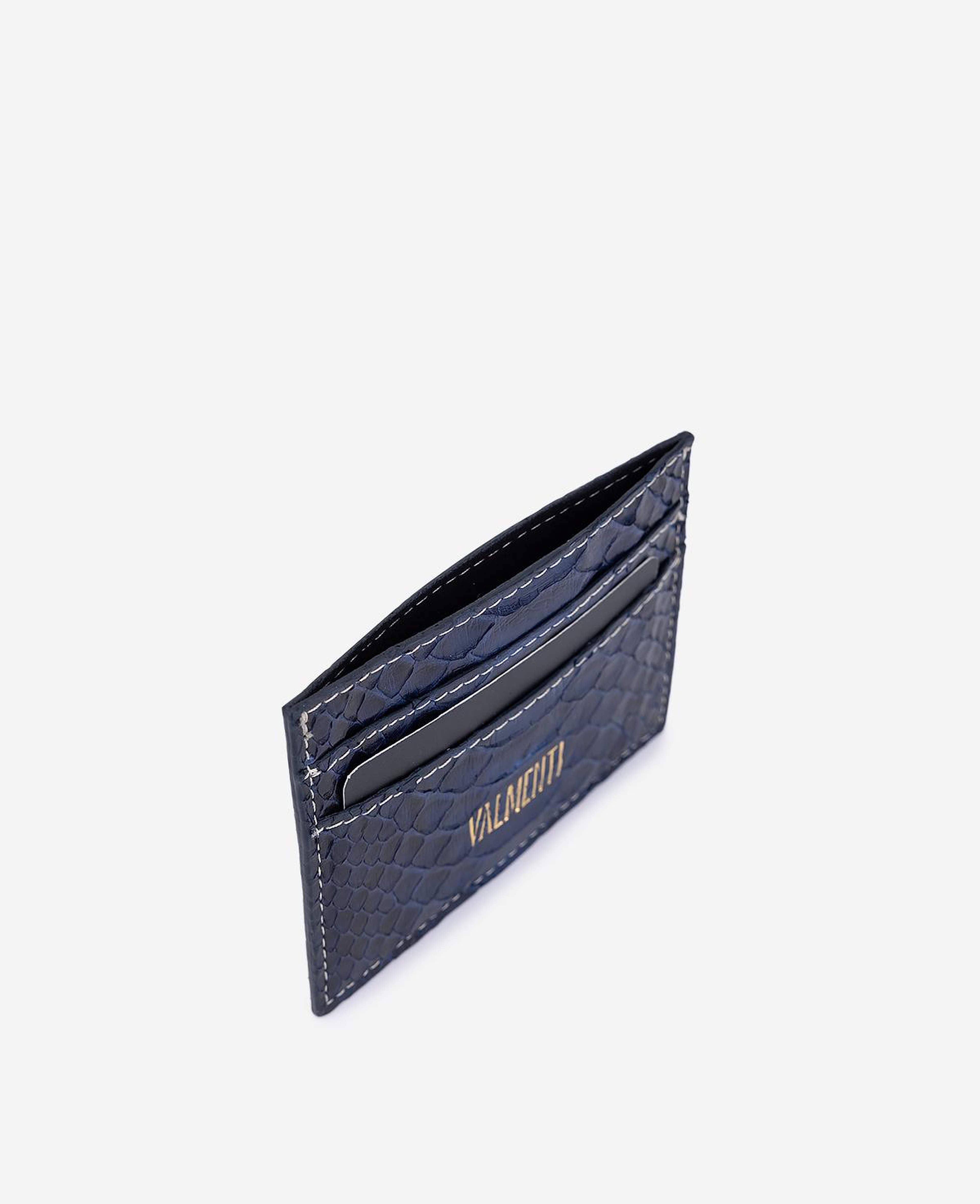 Valmenti Unisex Hakiki Deri Lacivert Piton Kartlık