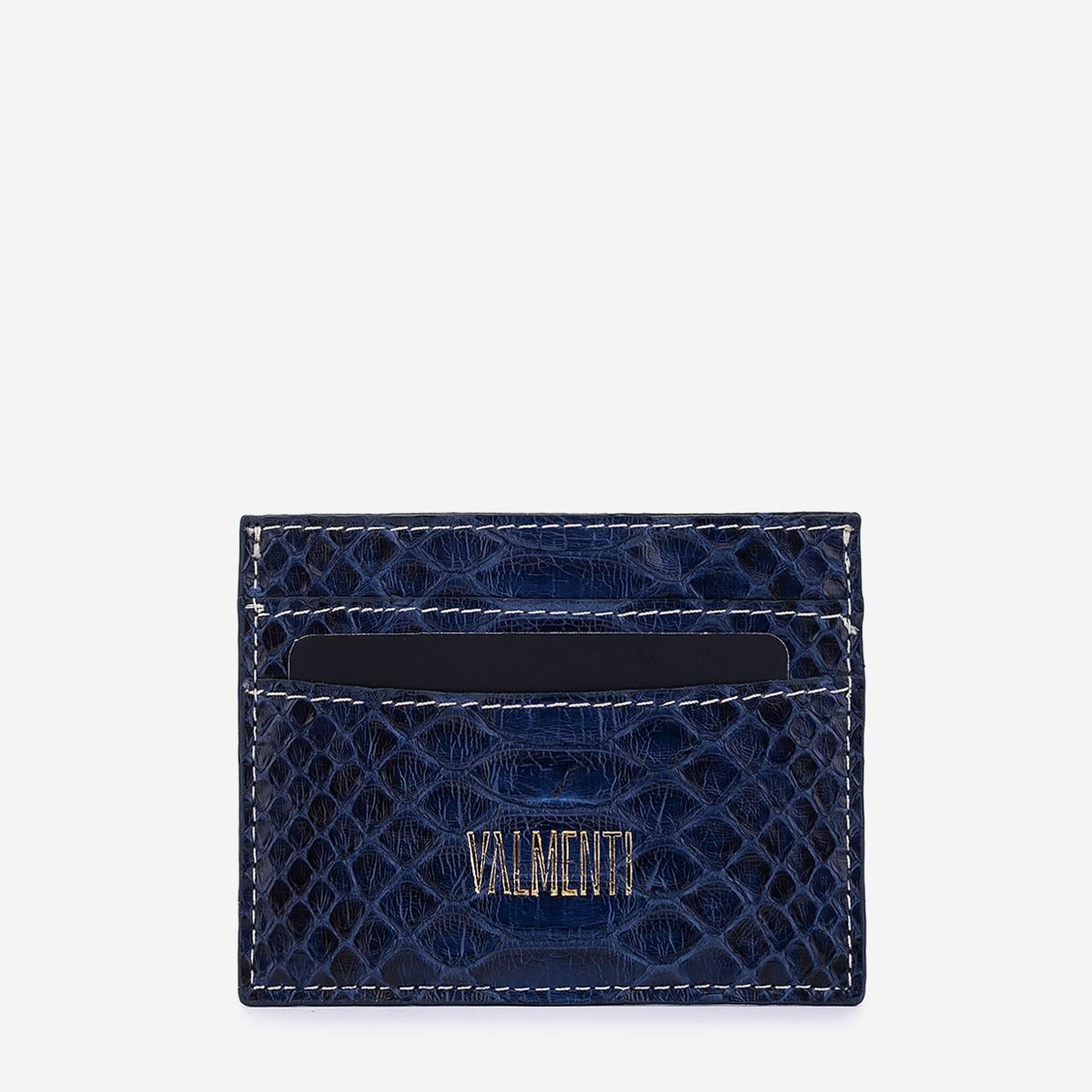 Valmenti Unisex Hakiki Deri Lacivert Piton Kartlık