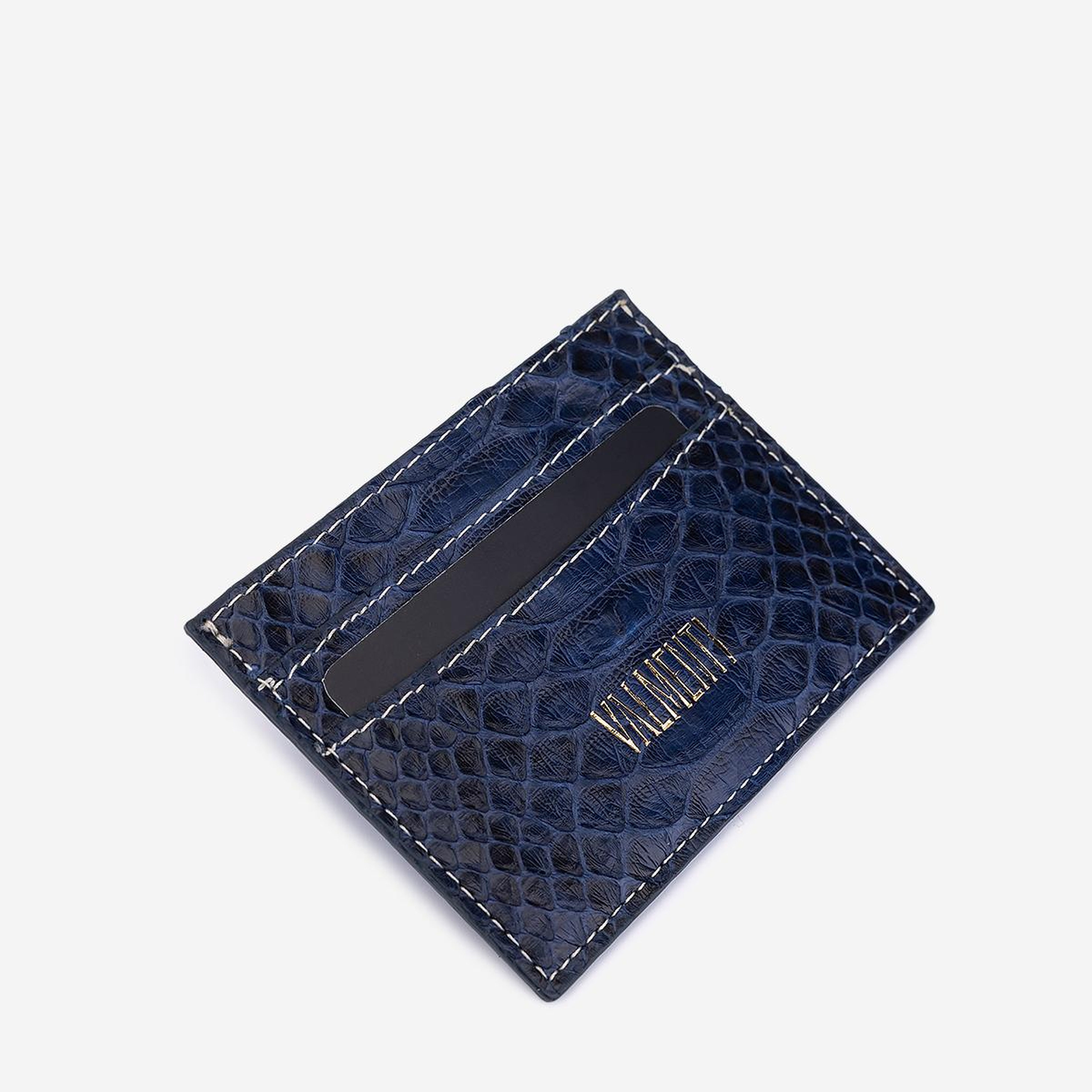 Valmenti Unisex Hakiki Deri Lacivert Piton Kartlık